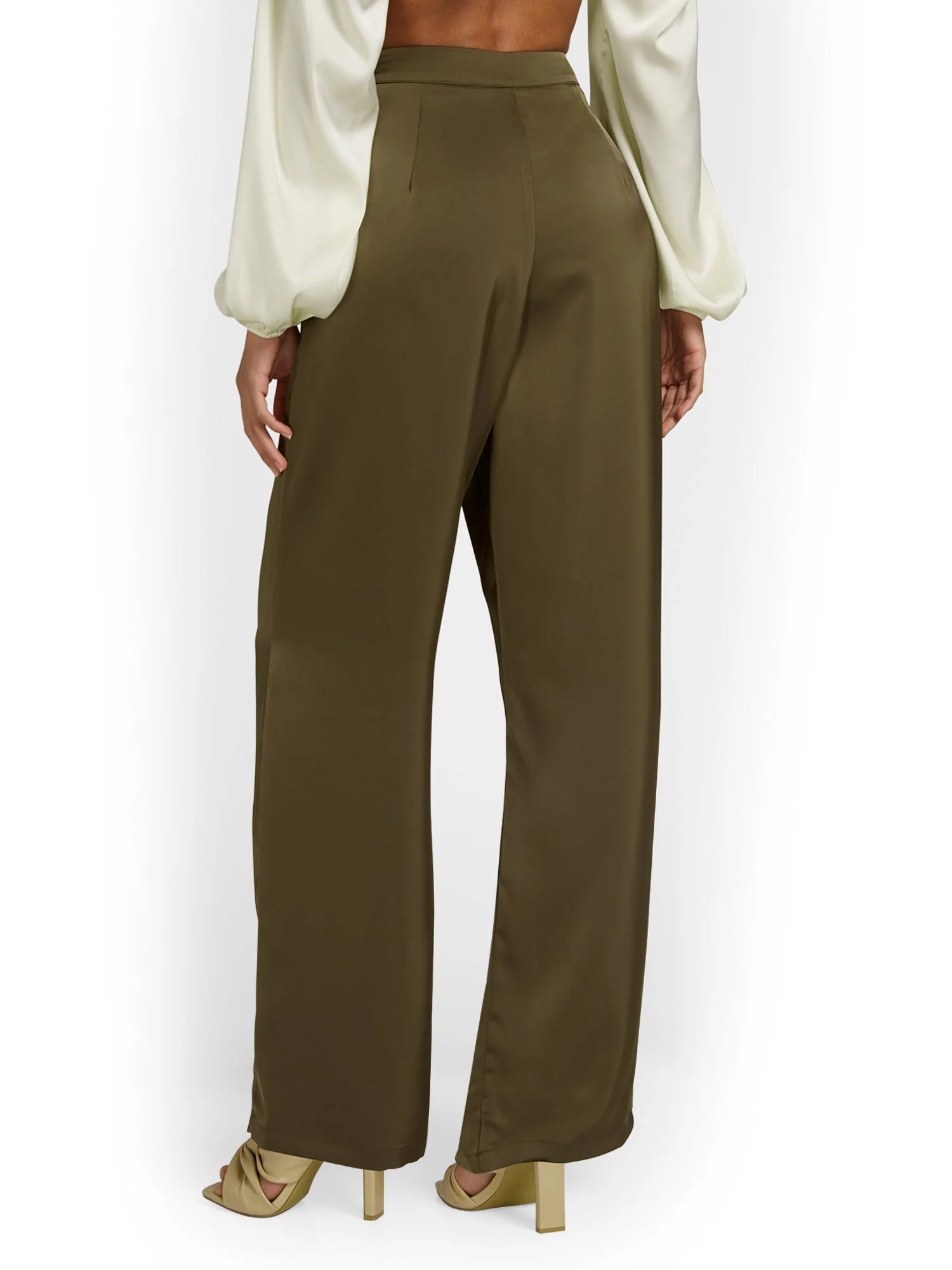 Emory Park High-Waisted Relaxed Satin Wide-Leg Pant - Brands We Love - Image 3