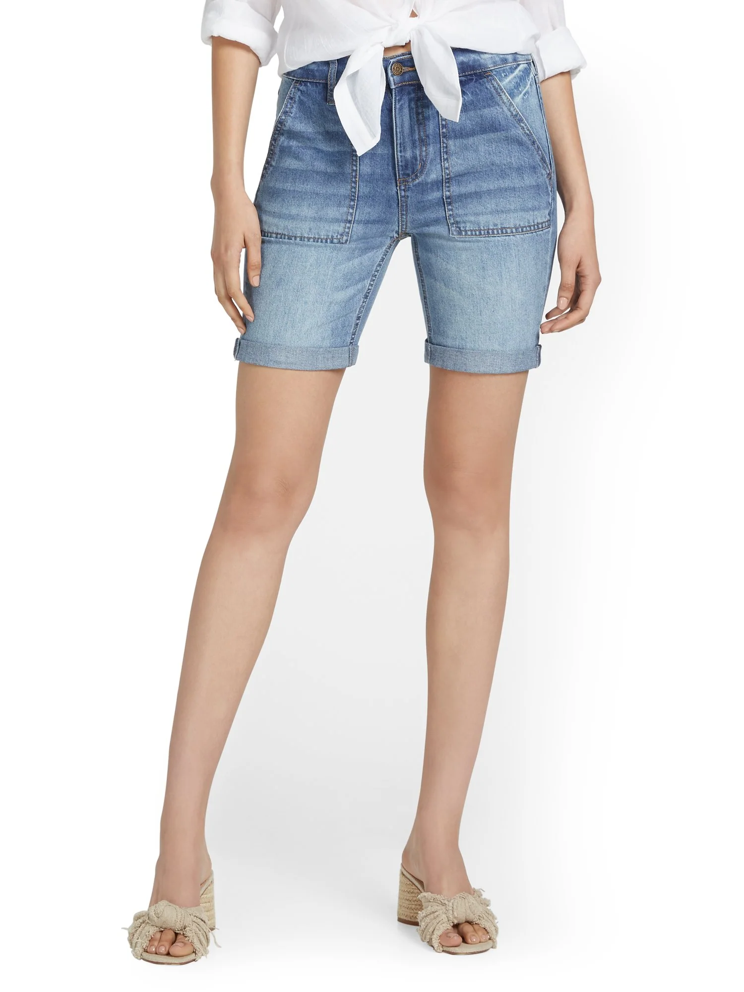 High-Waisted Rolled-Hem 7-Inch Short