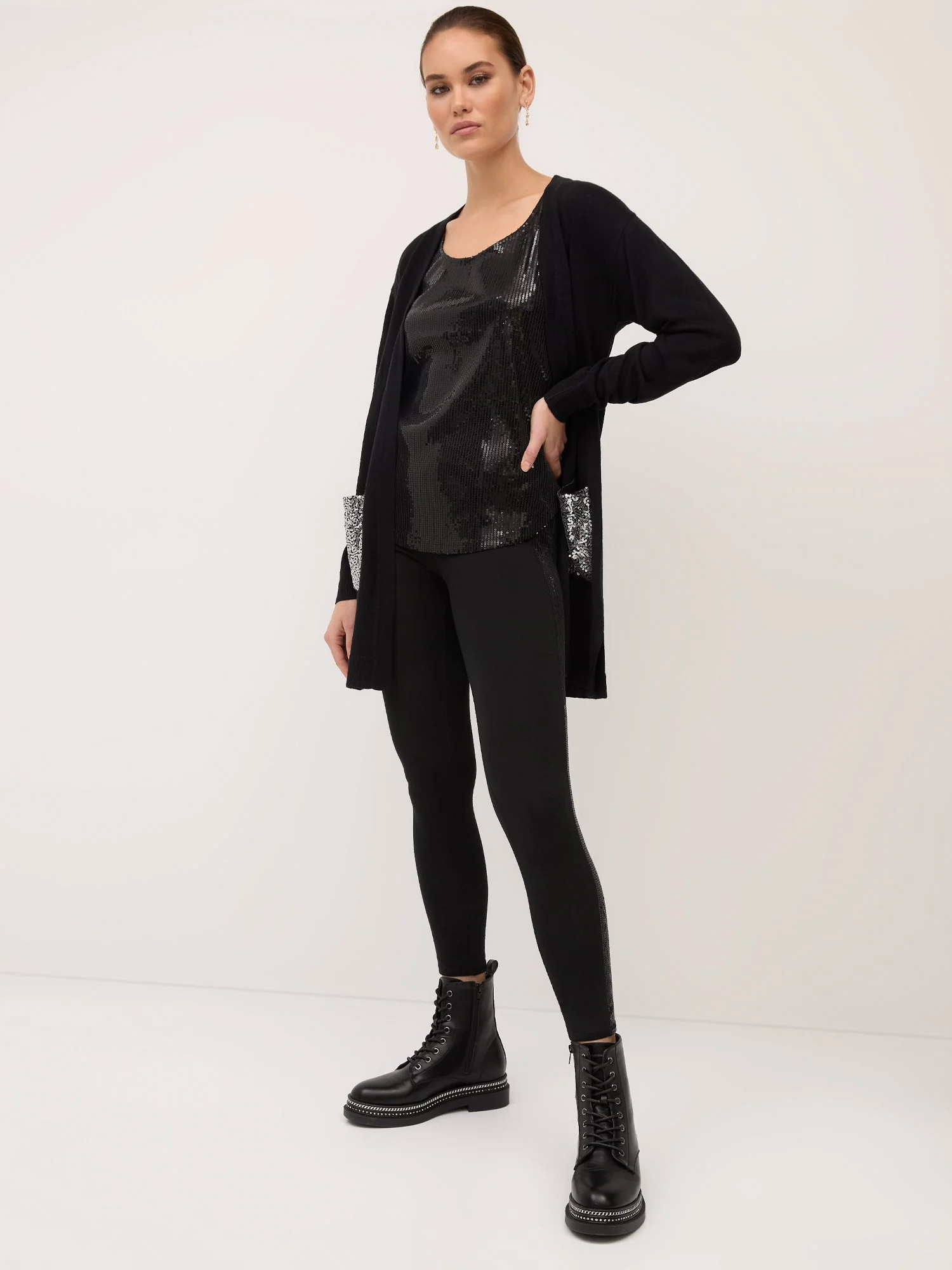 High-Waisted Sequin-Stripe Pocket Legging - Image 5