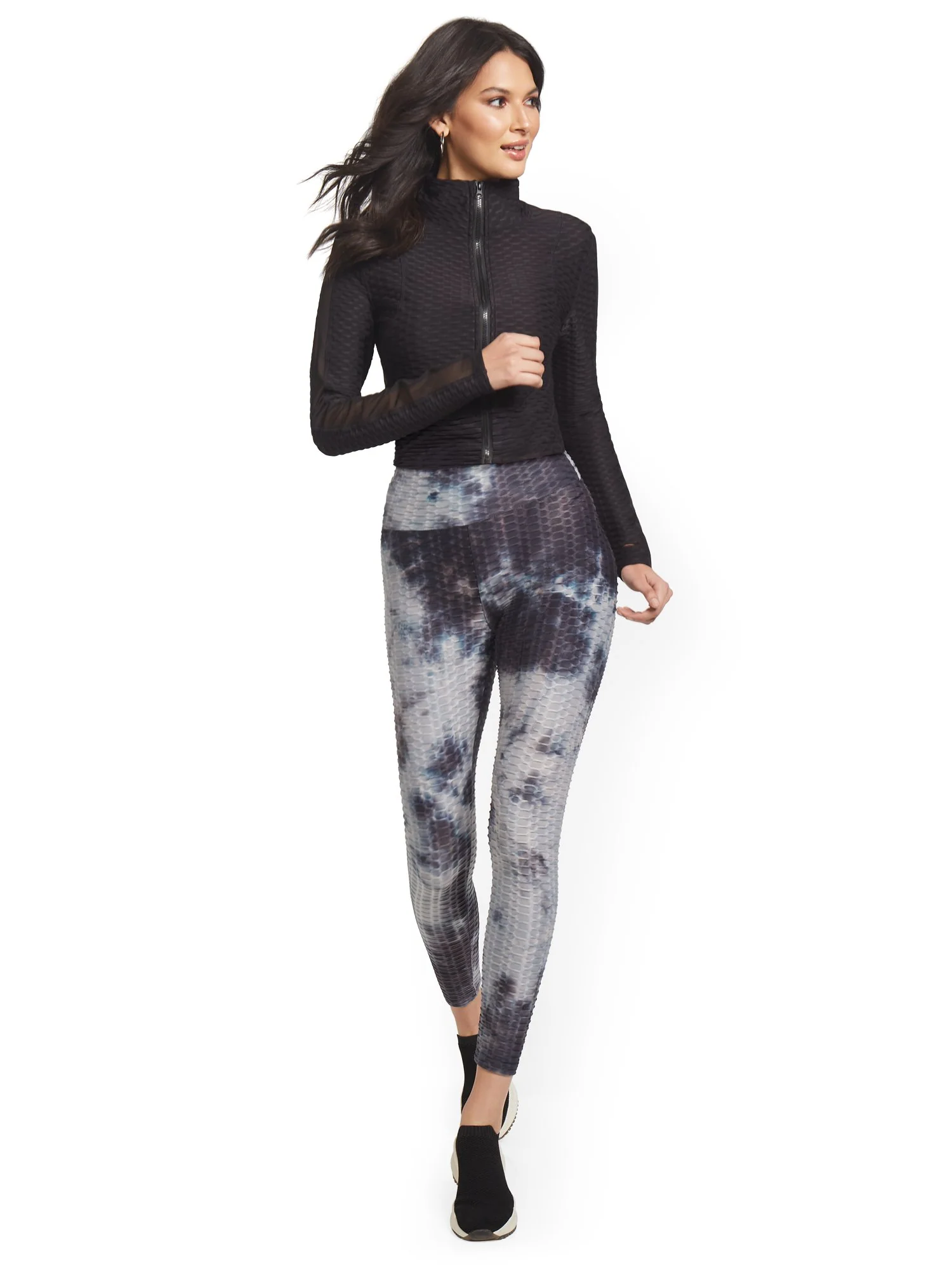 High-Waisted Shirred Tie-Dye Legging - Image 4