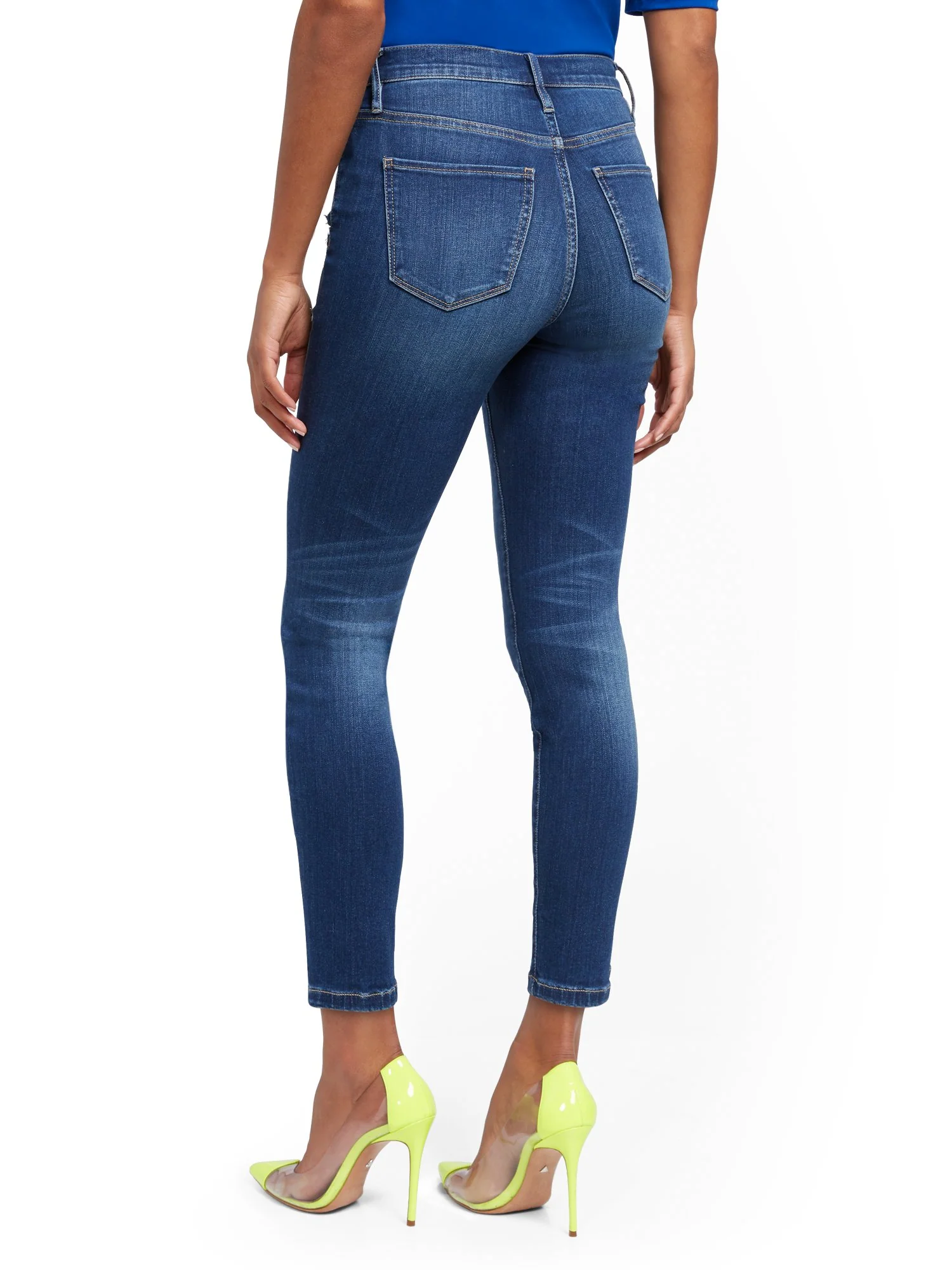 High-Waisted Super-Skinny Ankle Legging - Blue Oasis - Image 3