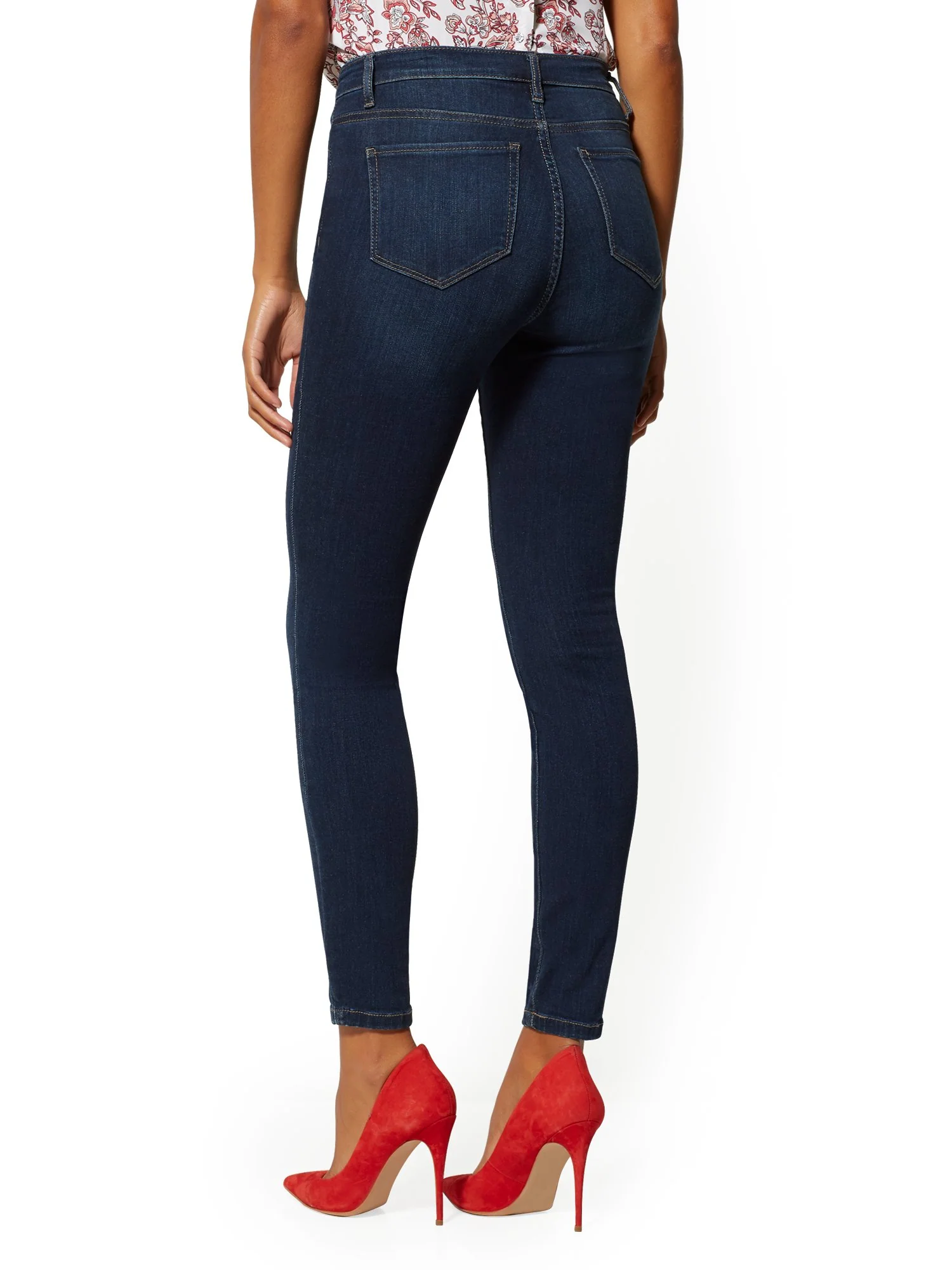 High-Waisted Super-Skinny Jeans - Blueberry - Image 20