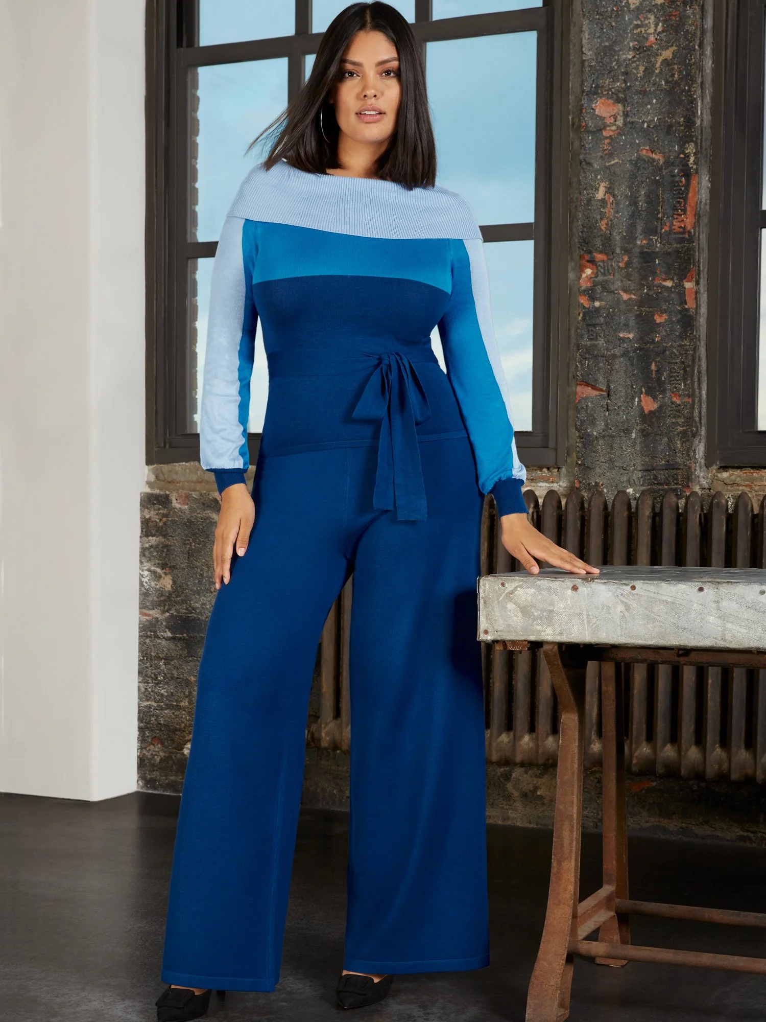 High-Waisted Sweater Palazzo Pant - Image 5