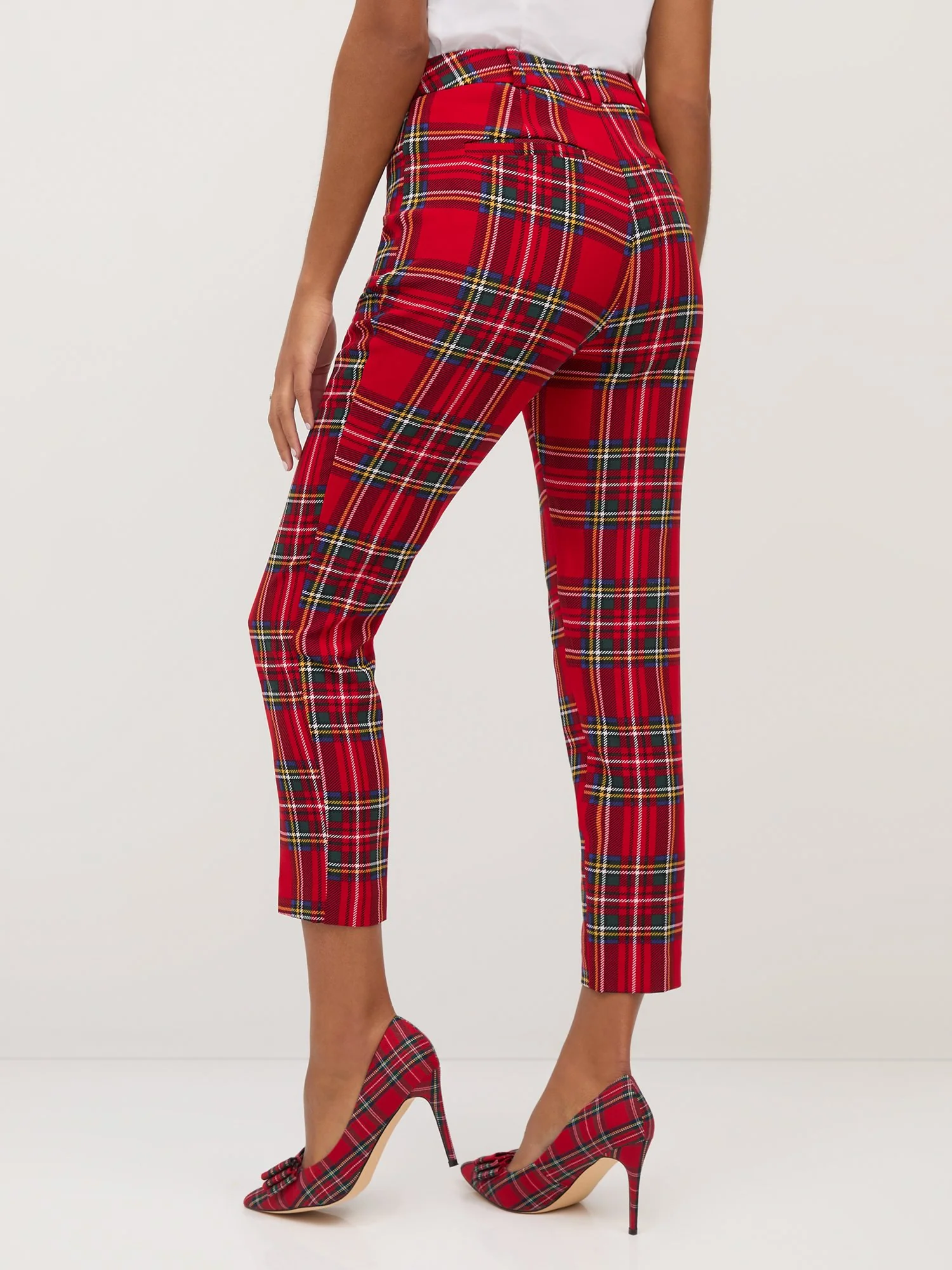 High-Waisted Tartan Slim-Leg Ankle Pant - Image 3