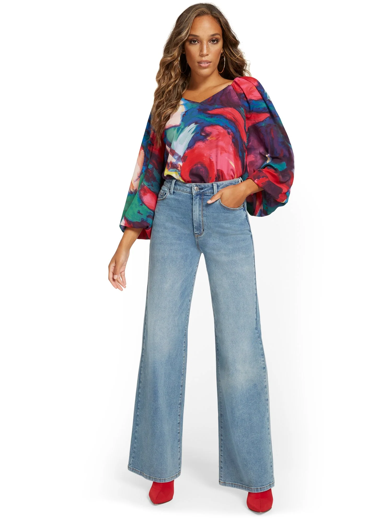 High-Waisted Ultra Wide-Leg Jeans - Image 4