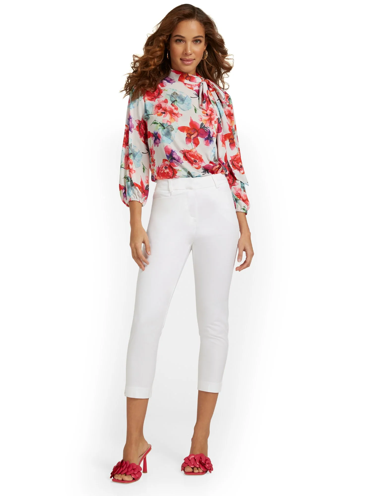 High-Waisted White Capri Pant - Image 4