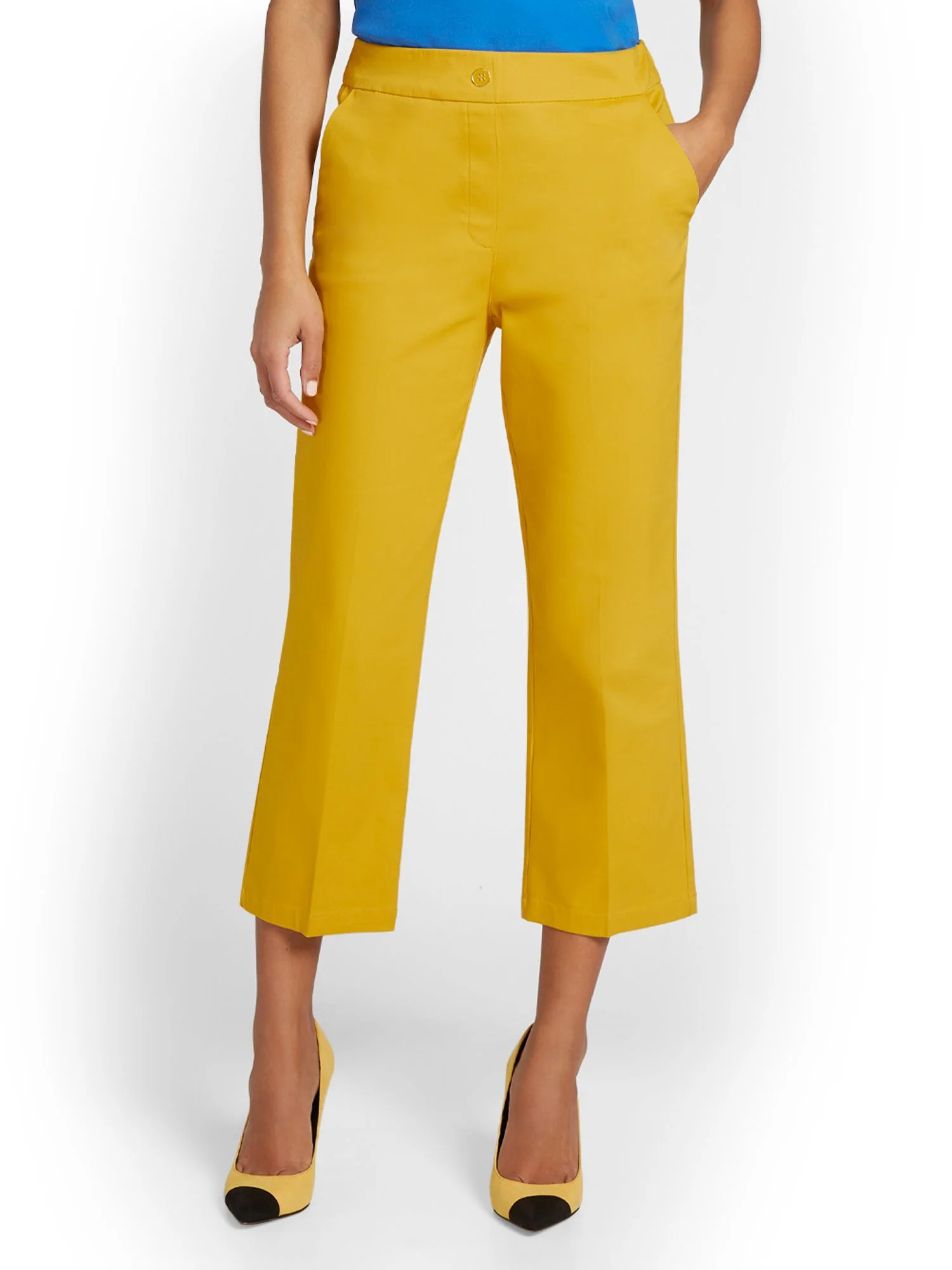 High-Waisted Wide-Leg Capri Pant - NY&Chic Collection