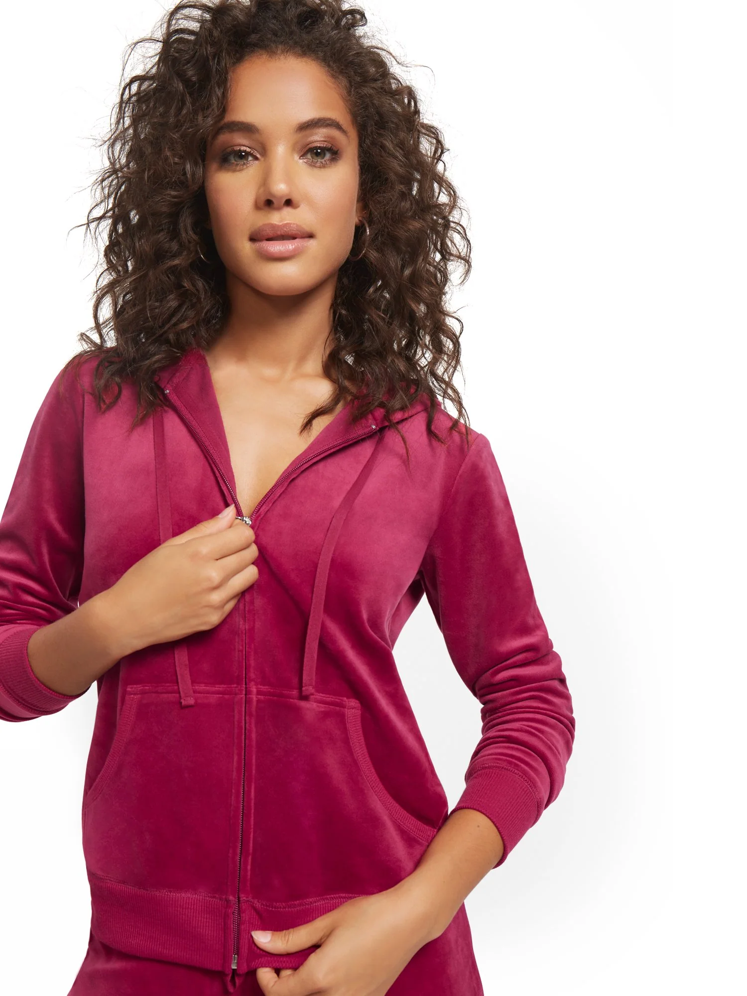 Hooded Velour Zip-Front Jacket - Dreamy Velour Collection - Image 14