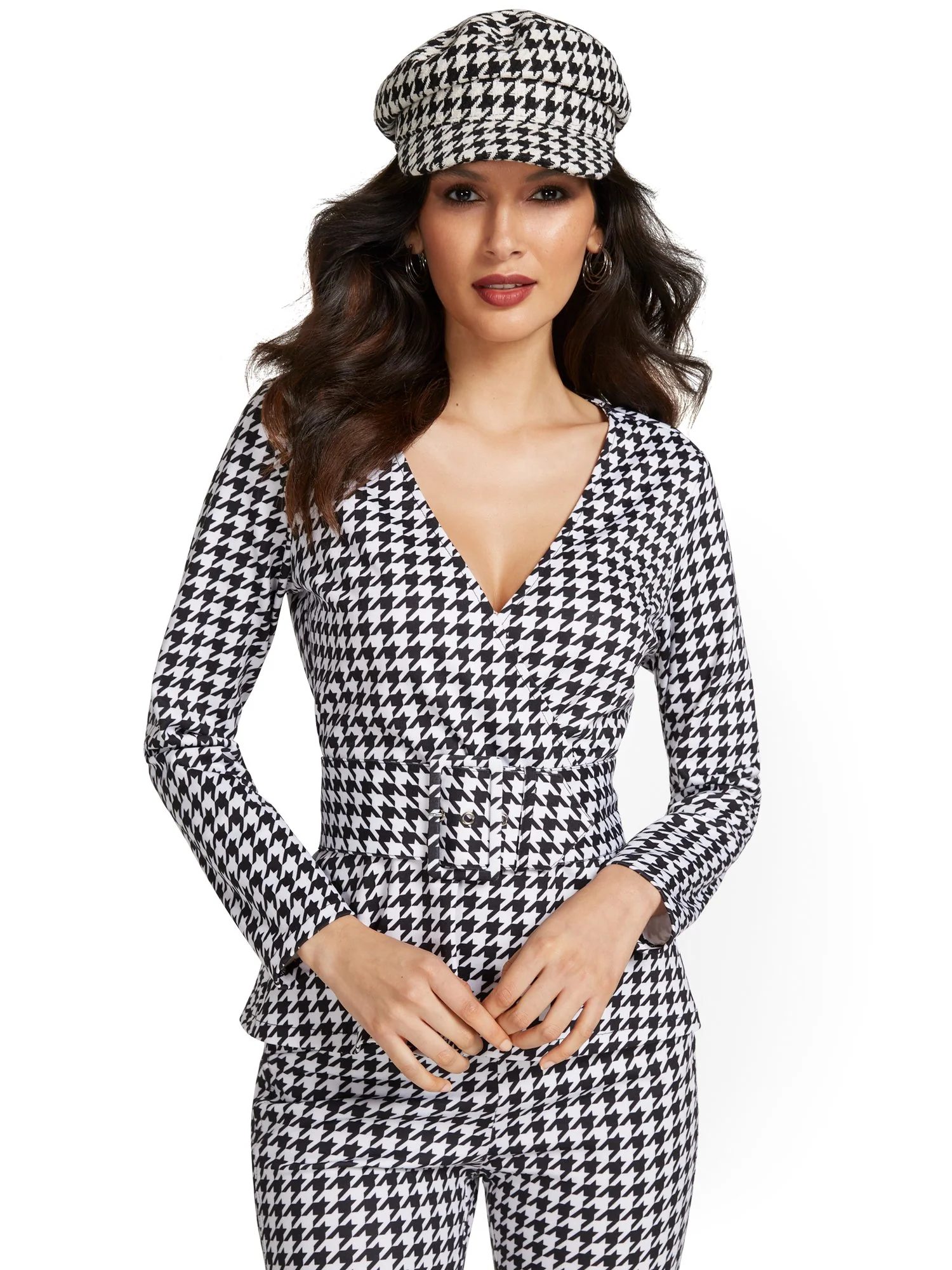 Houndstooth Belted Top - Image 2