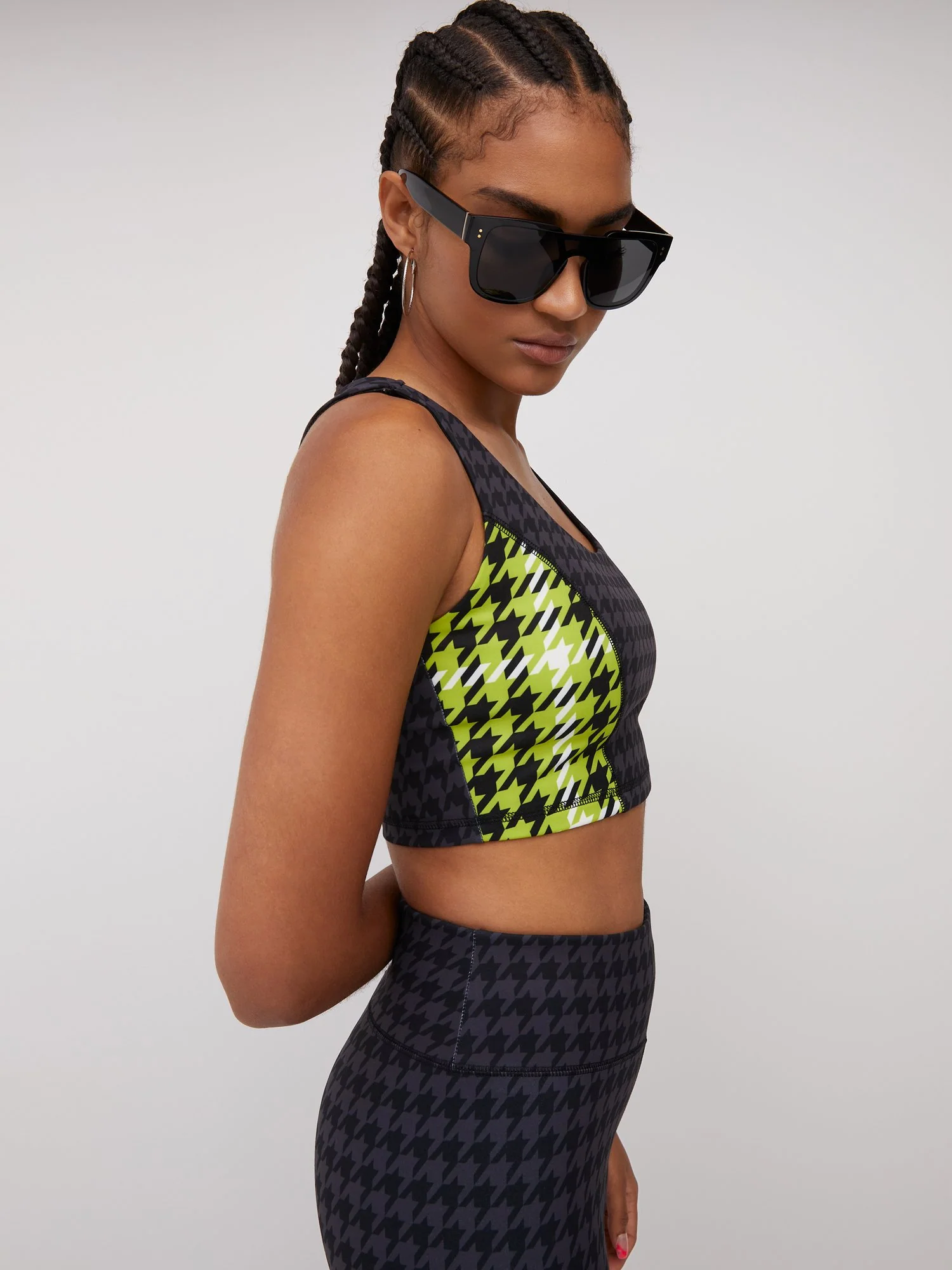 Houndstooth Colorblock Sports Bra - Image 2