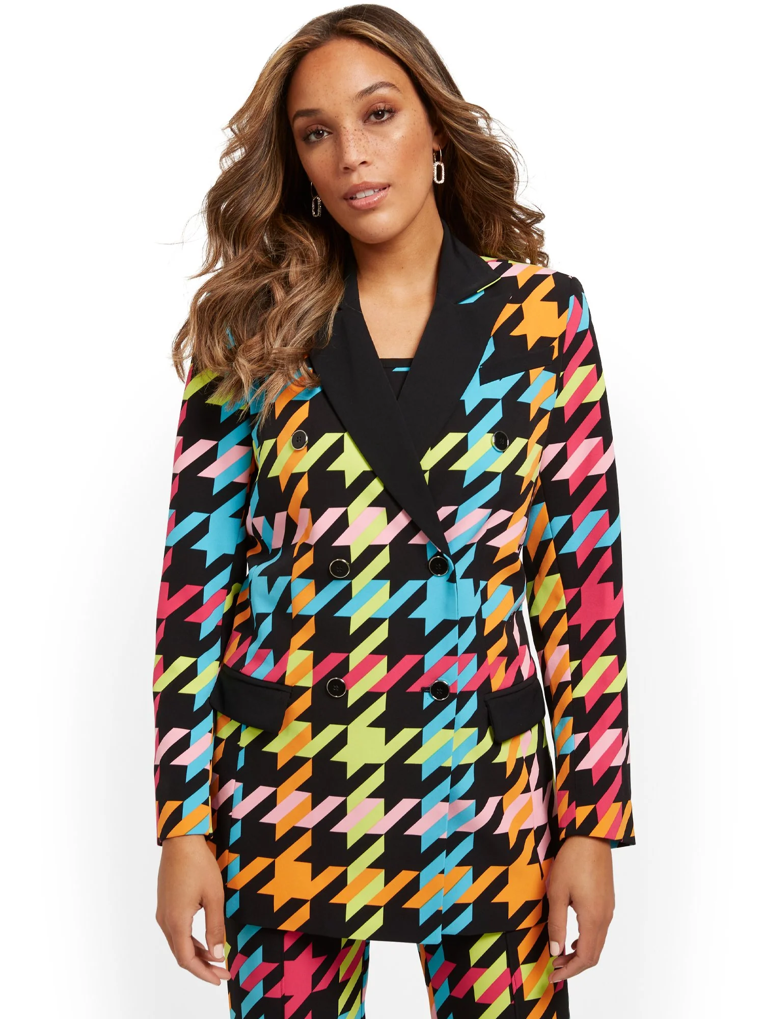 Houndstooth Double-Breasted Jacket - Image 2