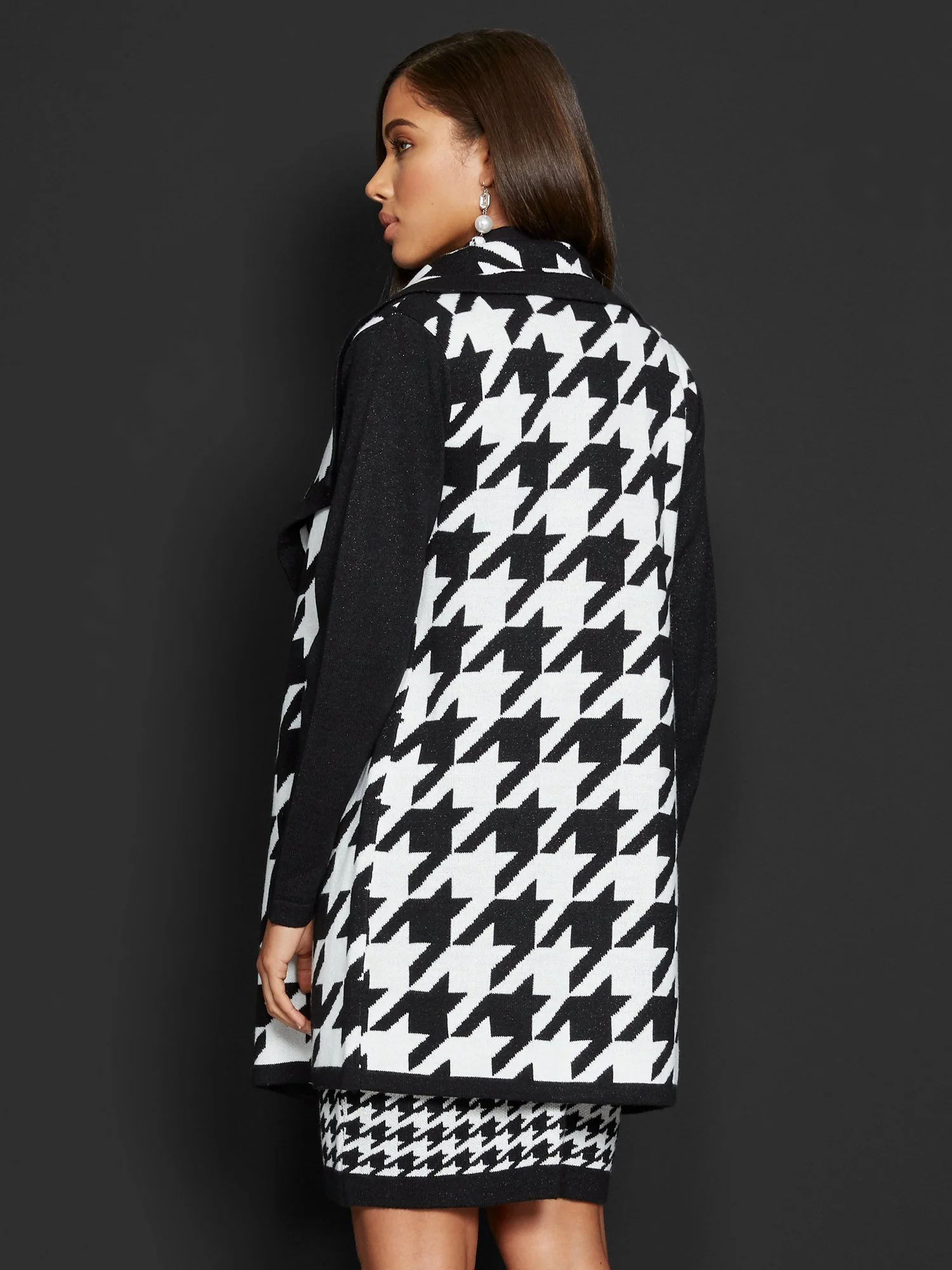 Houndstooth Flyaway Cardigan - 7th Avenue - Image 3