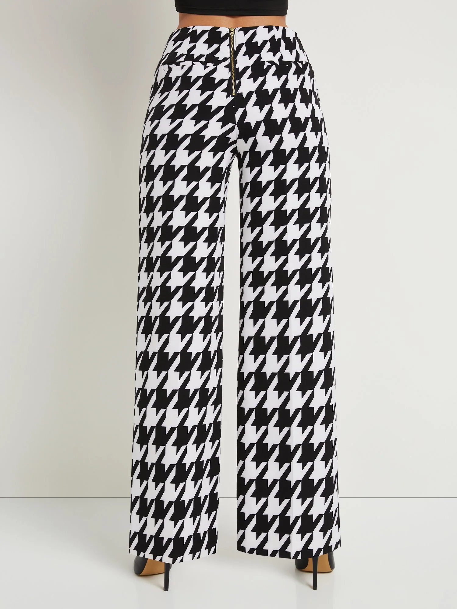 Houndstooth High-Waisted Wide-Leg Pant - Image 3