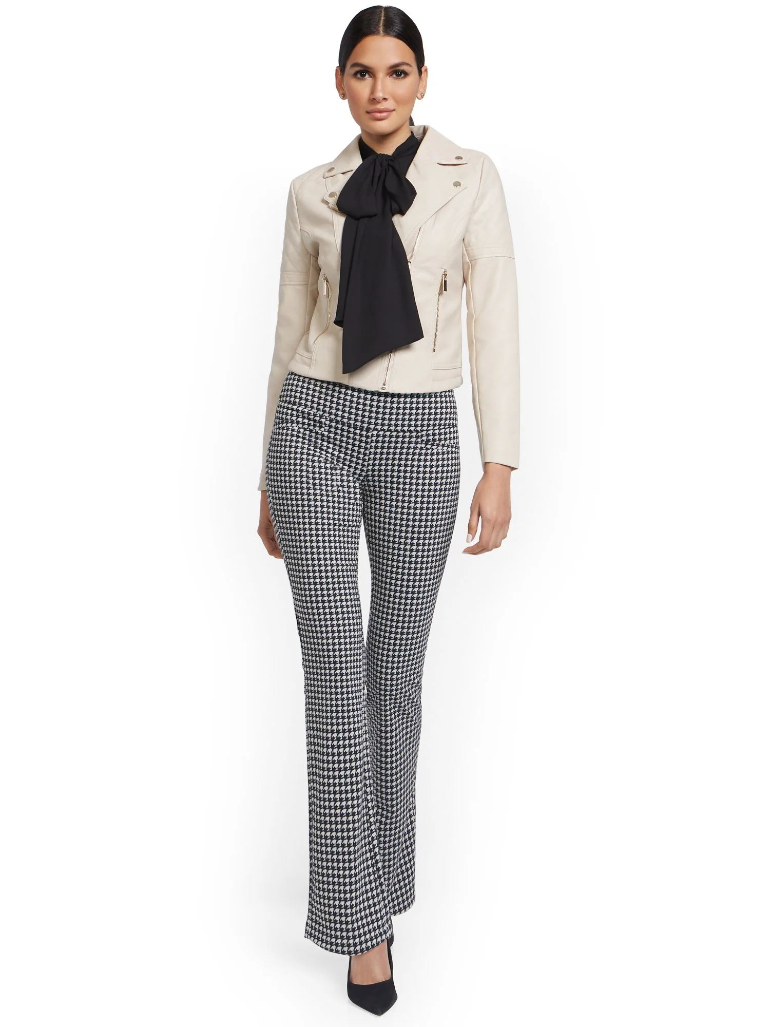 Houndstooth Pull-On Bootcut Ponte Knit Pant - Superflex - Image 3