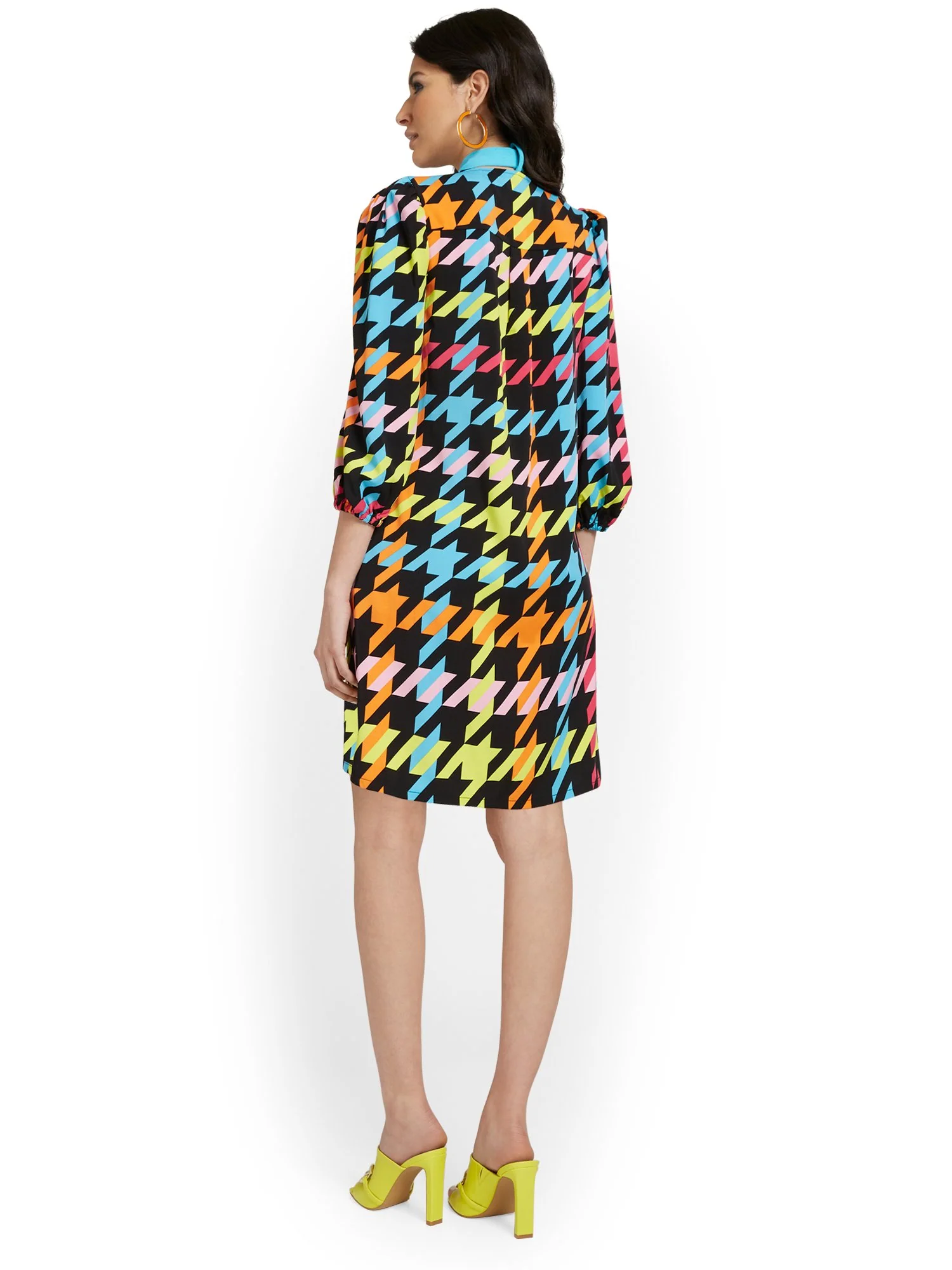 Houndstooth Shift Dress - Image 3