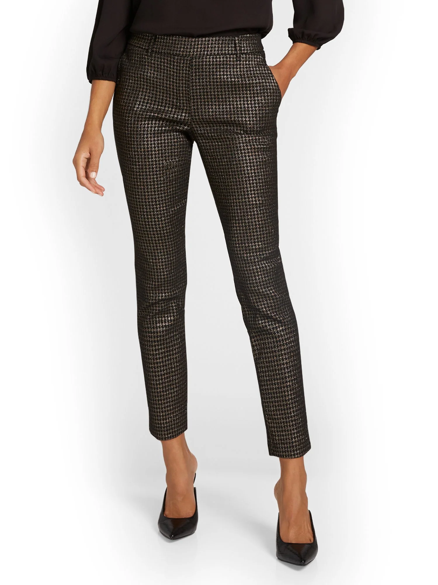 Chapter One Houndstooth Slim-Leg Ankle Pant - Brands We Love