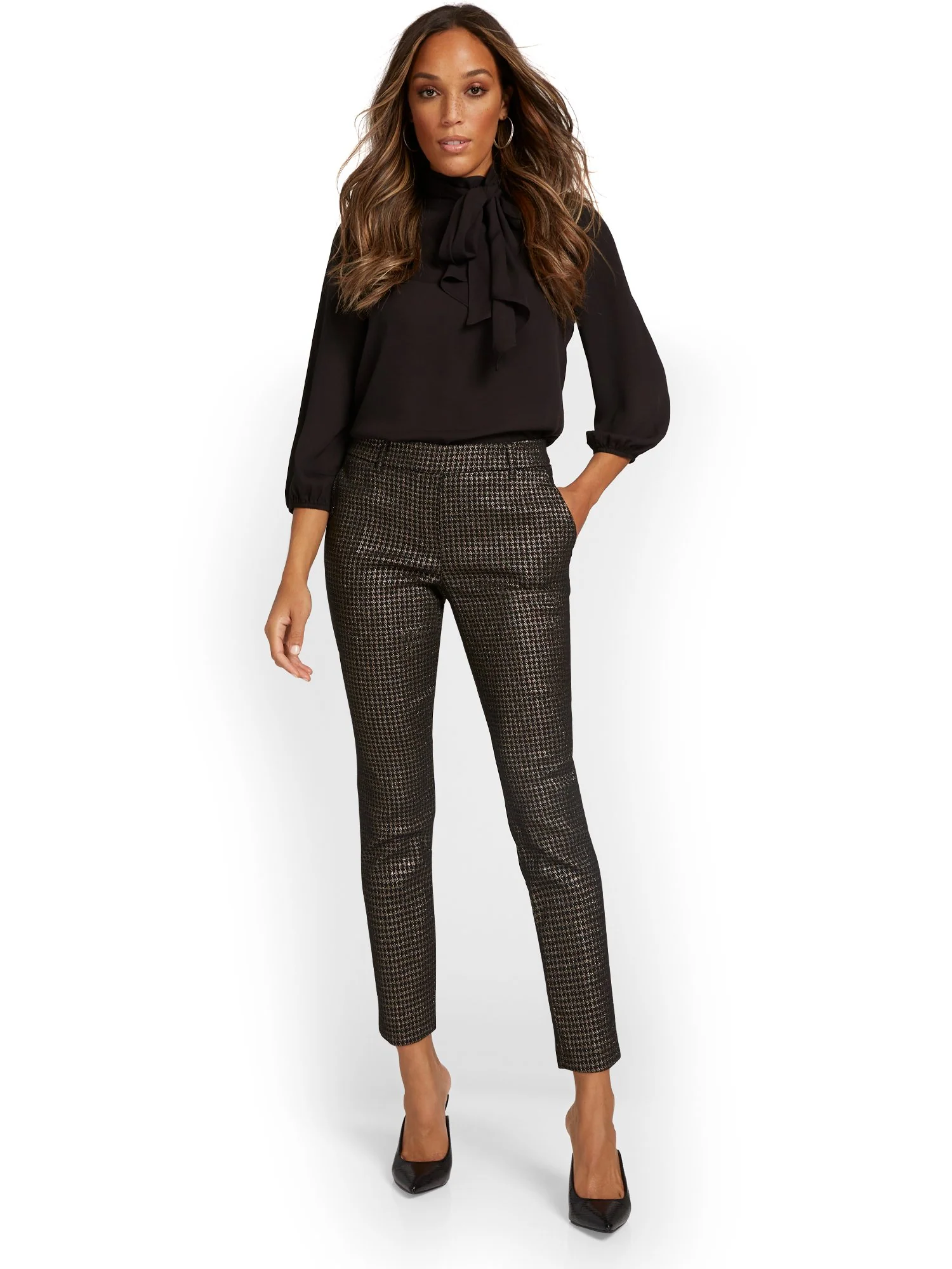 Chapter One Houndstooth Slim-Leg Ankle Pant - Brands We Love - Image 4