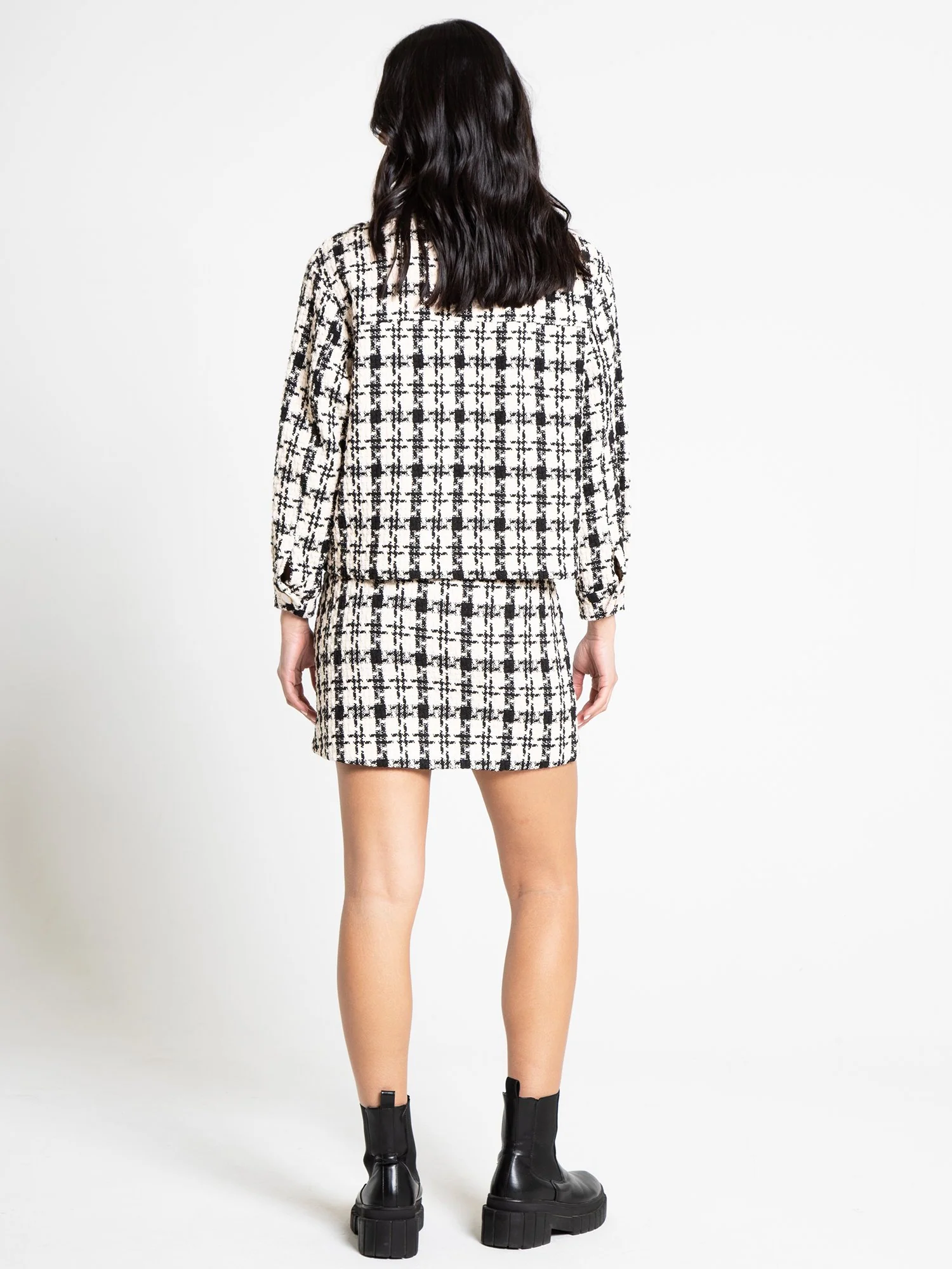 Aaron & Amber Houndstooth Tweed Mini Skirt - Brands We Love - Image 5