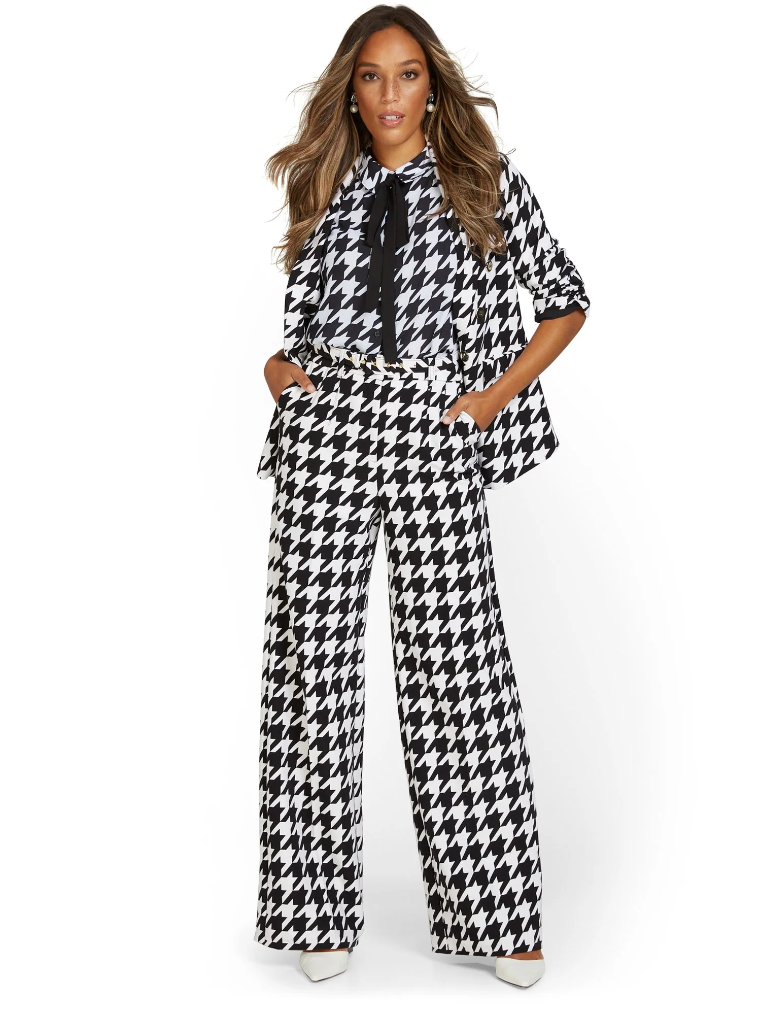 Houndstooth Wide-Leg Pant - Image 4