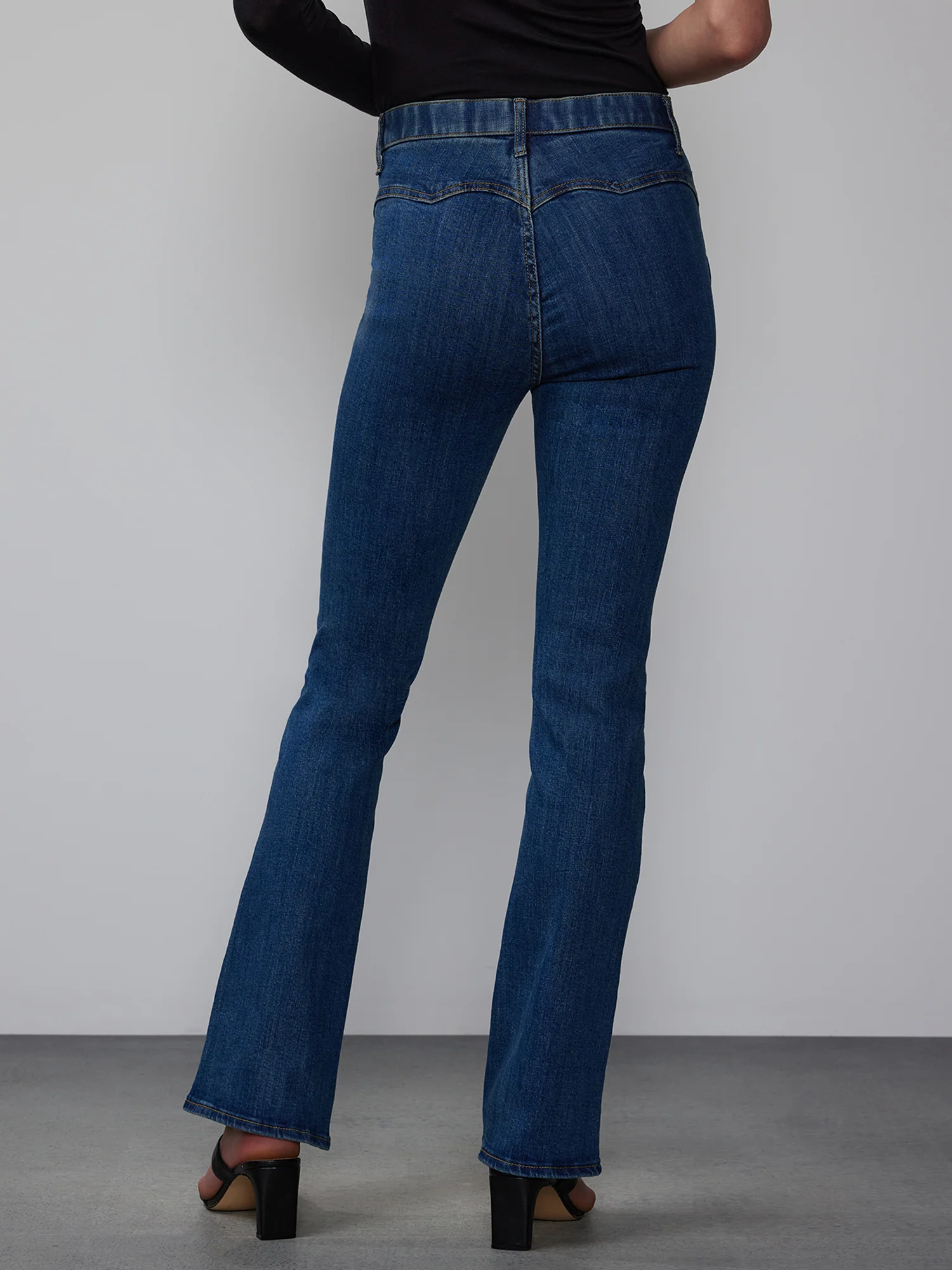Petite High Rise Curved Yoke Bootcut Jeans - Image 3