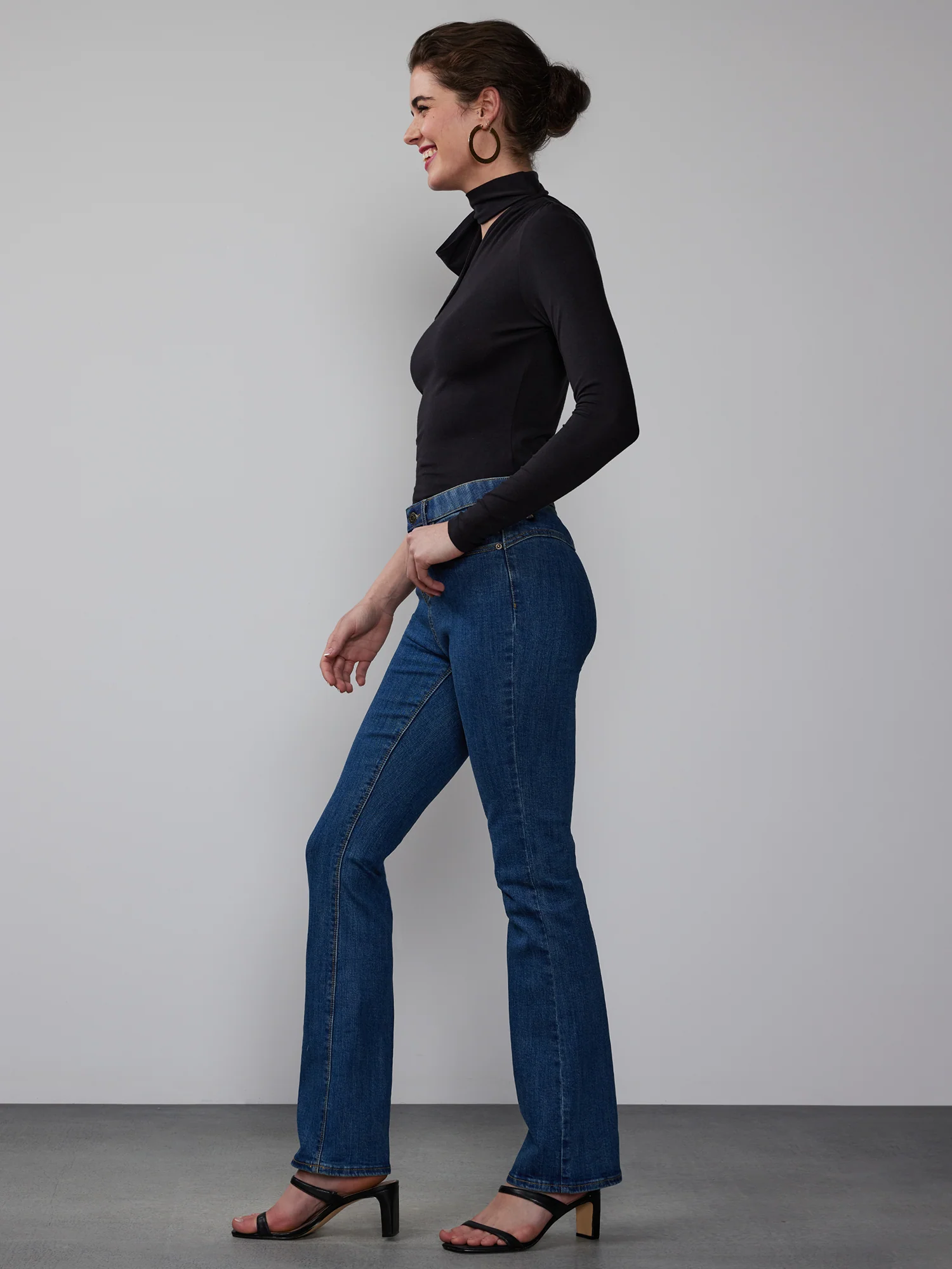 Tall High Rise Curved Yoke Bootcut Jeans - Image 2
