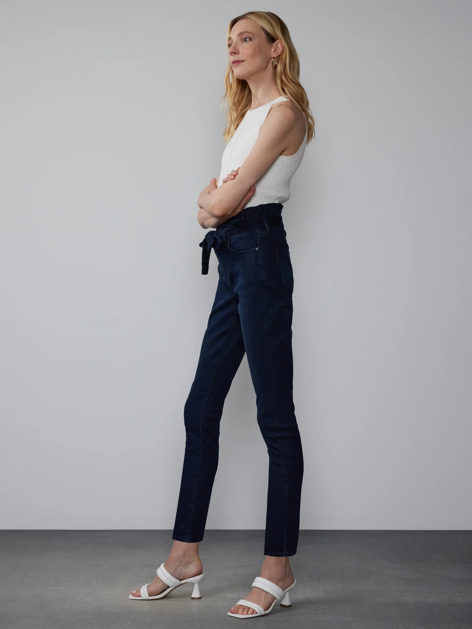 High Rise Paperbag Waist Skinny Jeans - Image 2