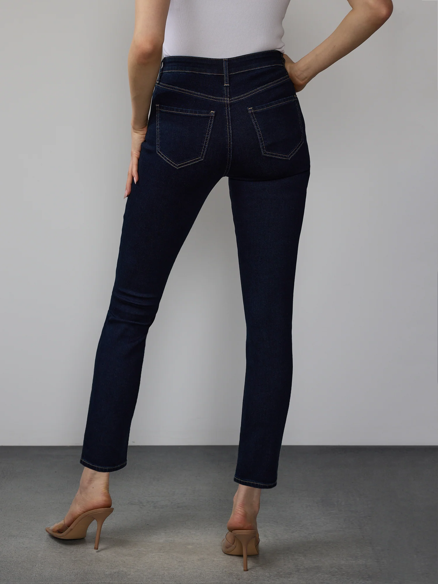 High Rise Skinny Fit Rosette Jeans - Image 3