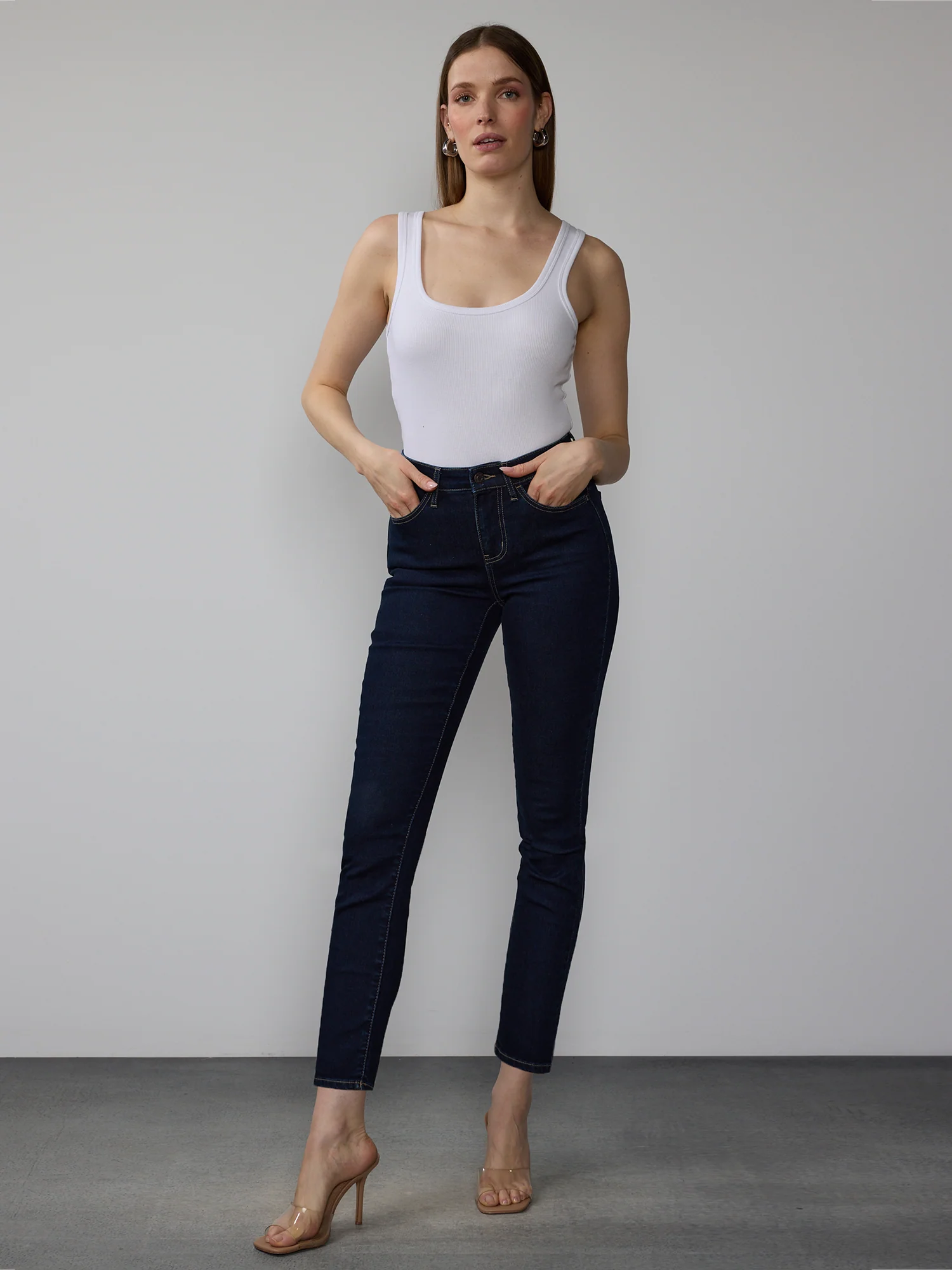 High Rise Skinny Fit Rosette Jeans - Image 5