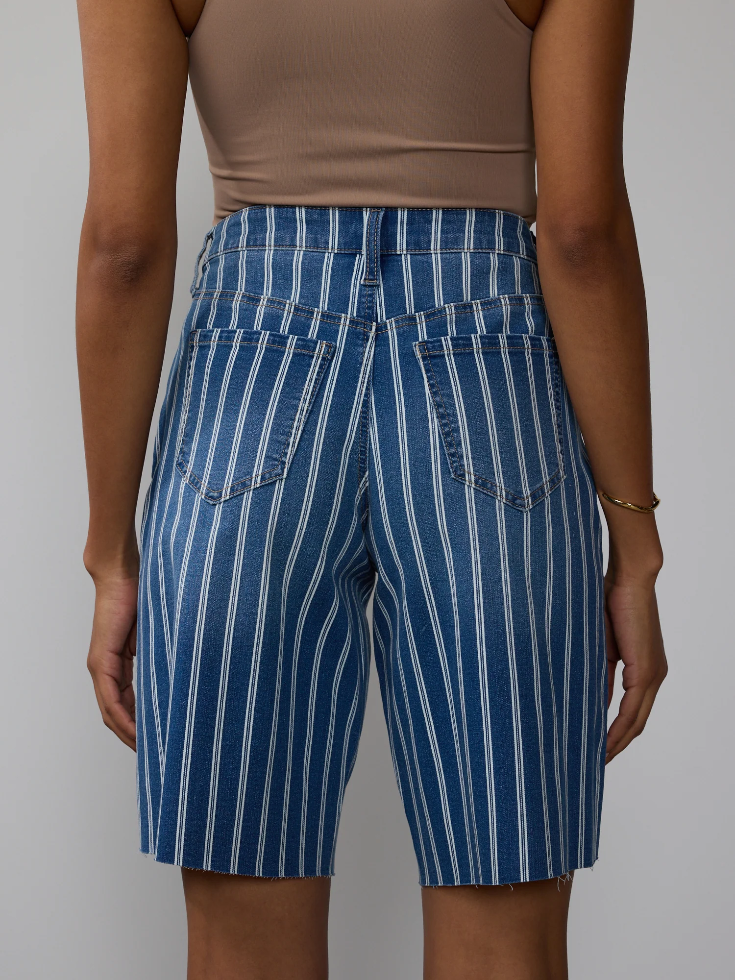 High Rise Striped 12 Inch Shorts - Image 3
