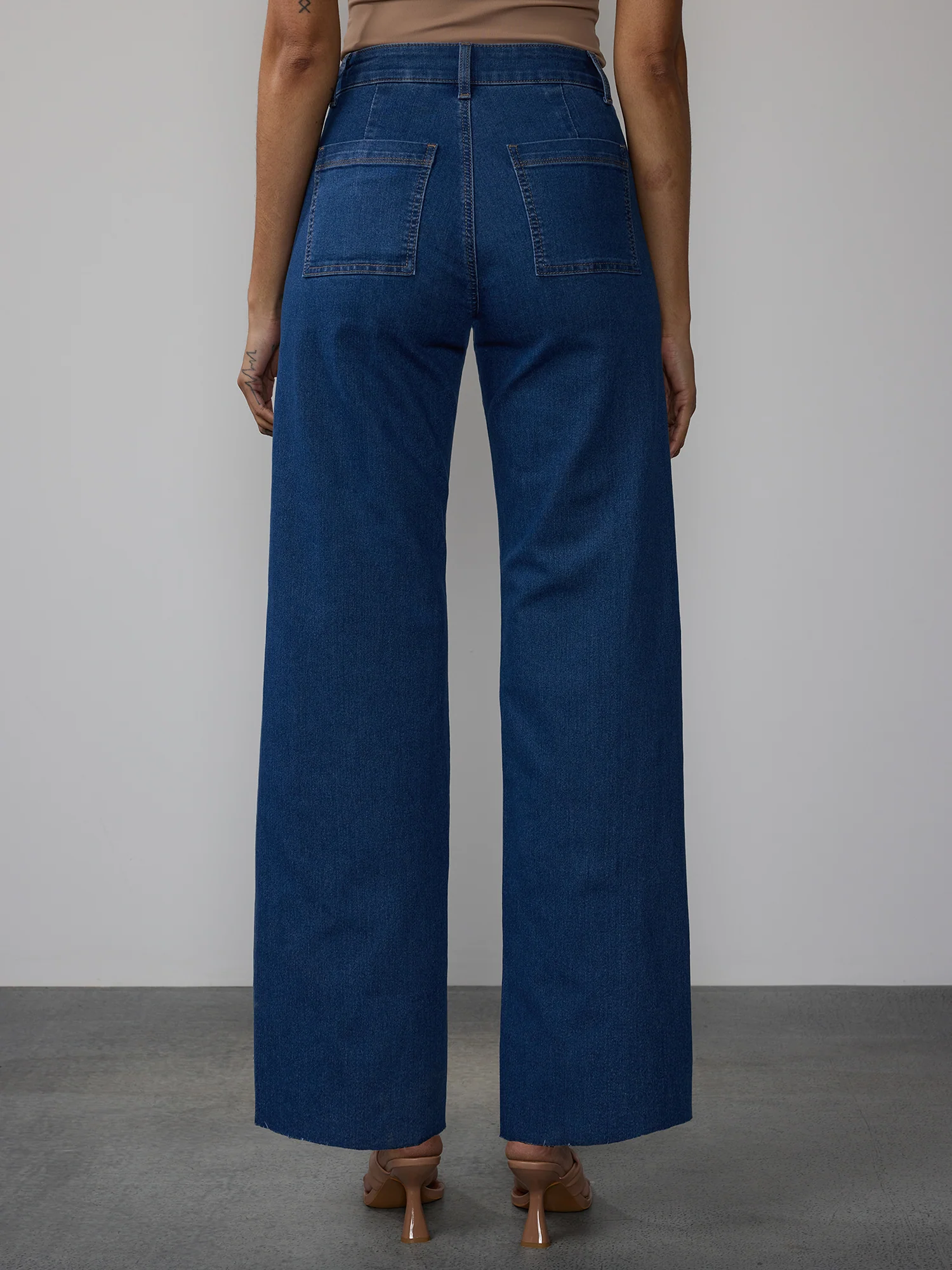 High Rise Wide Leg Seamless Jeans - Image 3