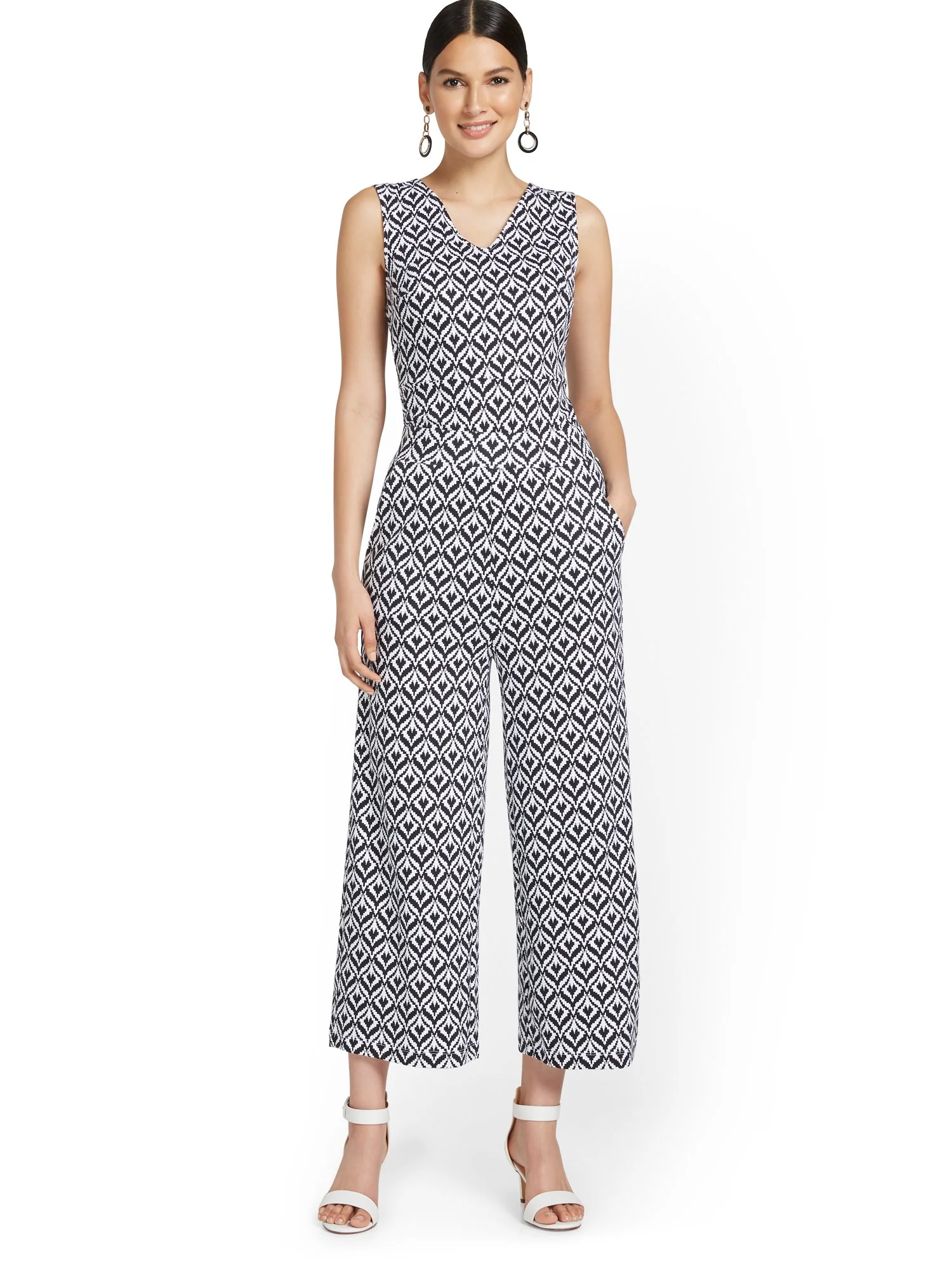 Ikat-Print Wide-Leg Capri Pant - City Knits - Image 4