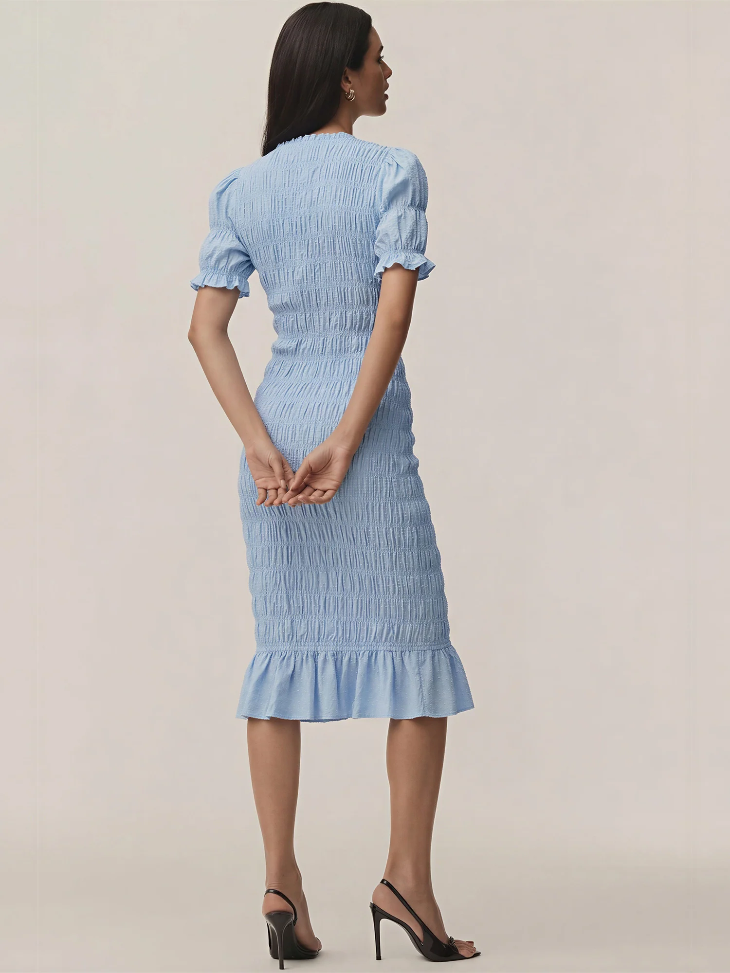 Isabel Ruched Bodycon Midi Dress - Image 2