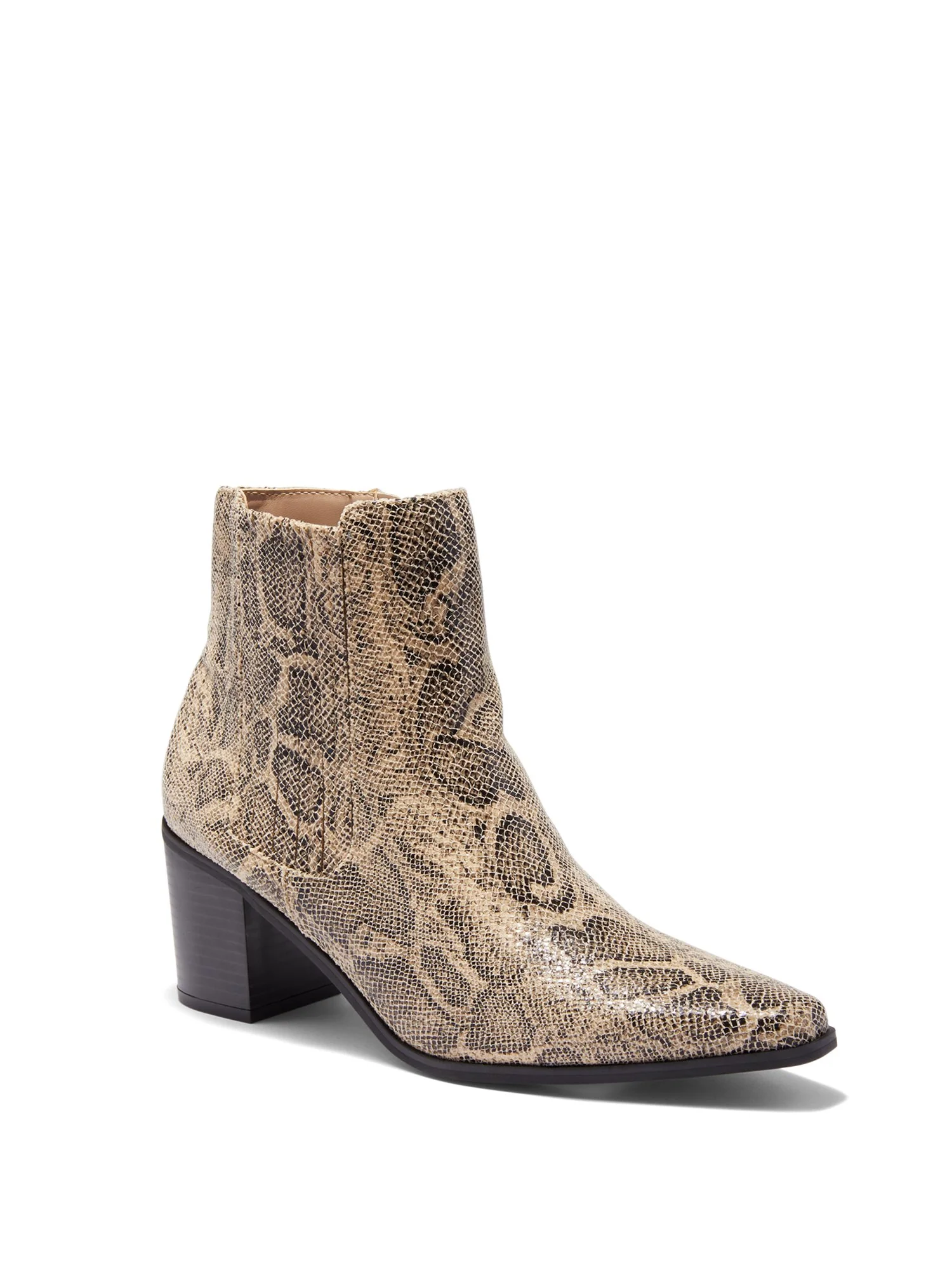 Jamie Block-Heel Bootie - Snake-Print