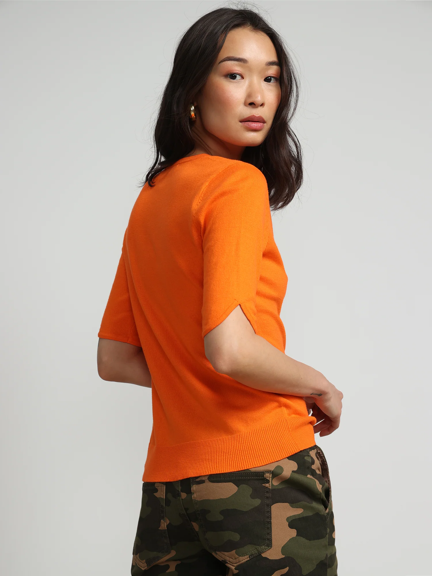Jeweled-Button Chelsea Crewneck Cardigan - Image 12