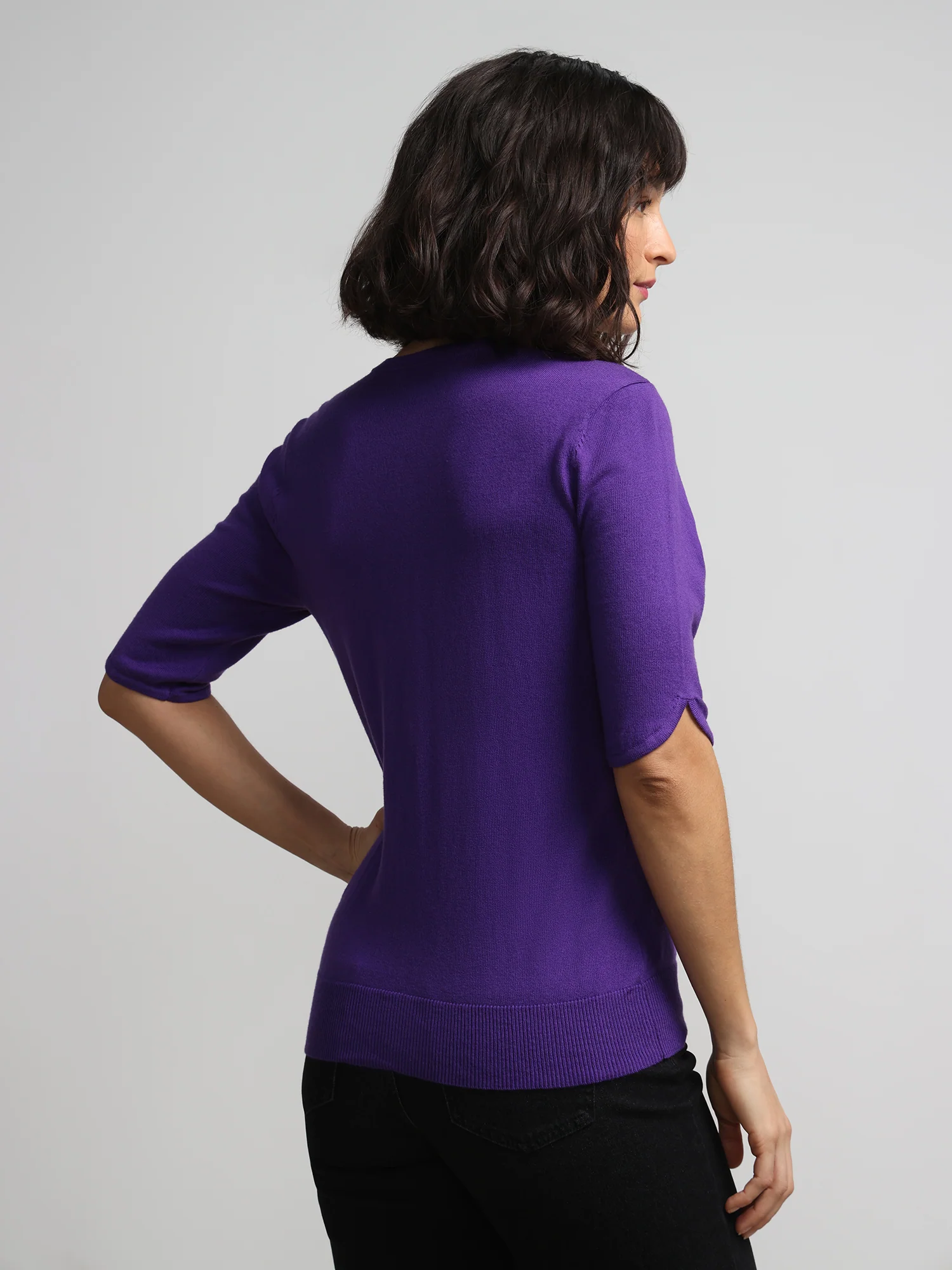 Jeweled-Button Chelsea Crewneck Cardigan - Image 49