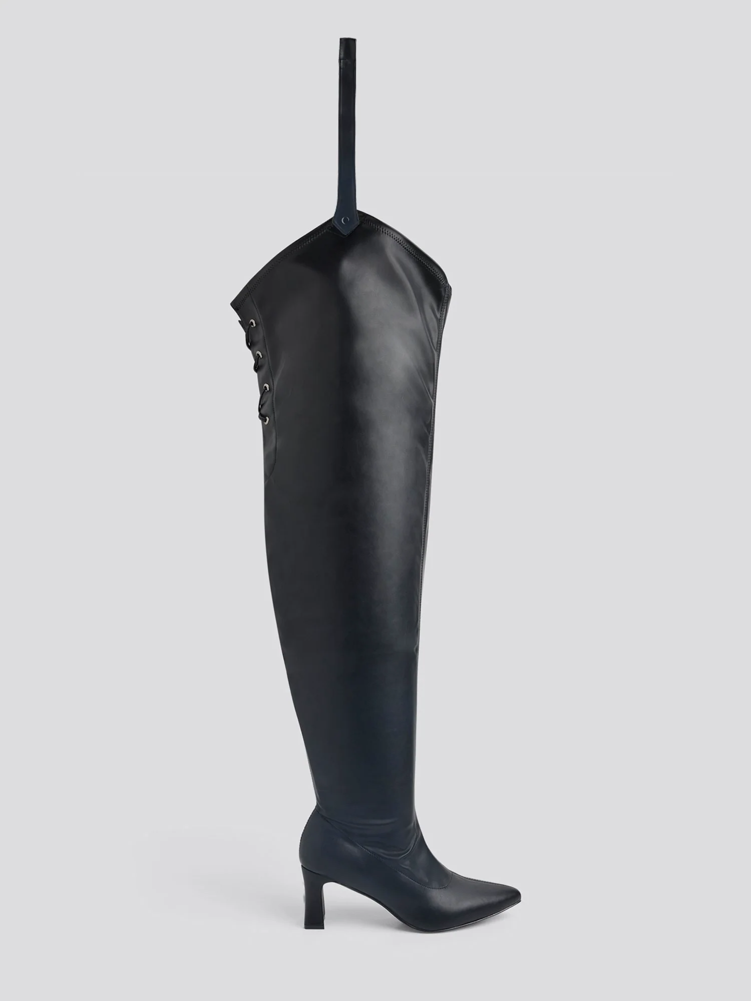 Krista Wide Calf Thigh-High Boots With Belt Strap - Image 5