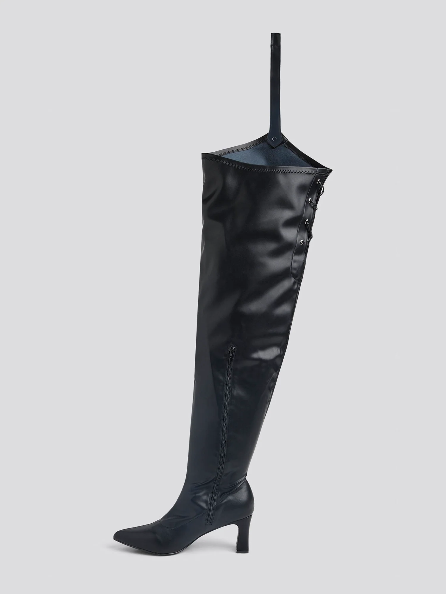 Krista Wide Calf Thigh-High Boots With Belt Strap - Image 7