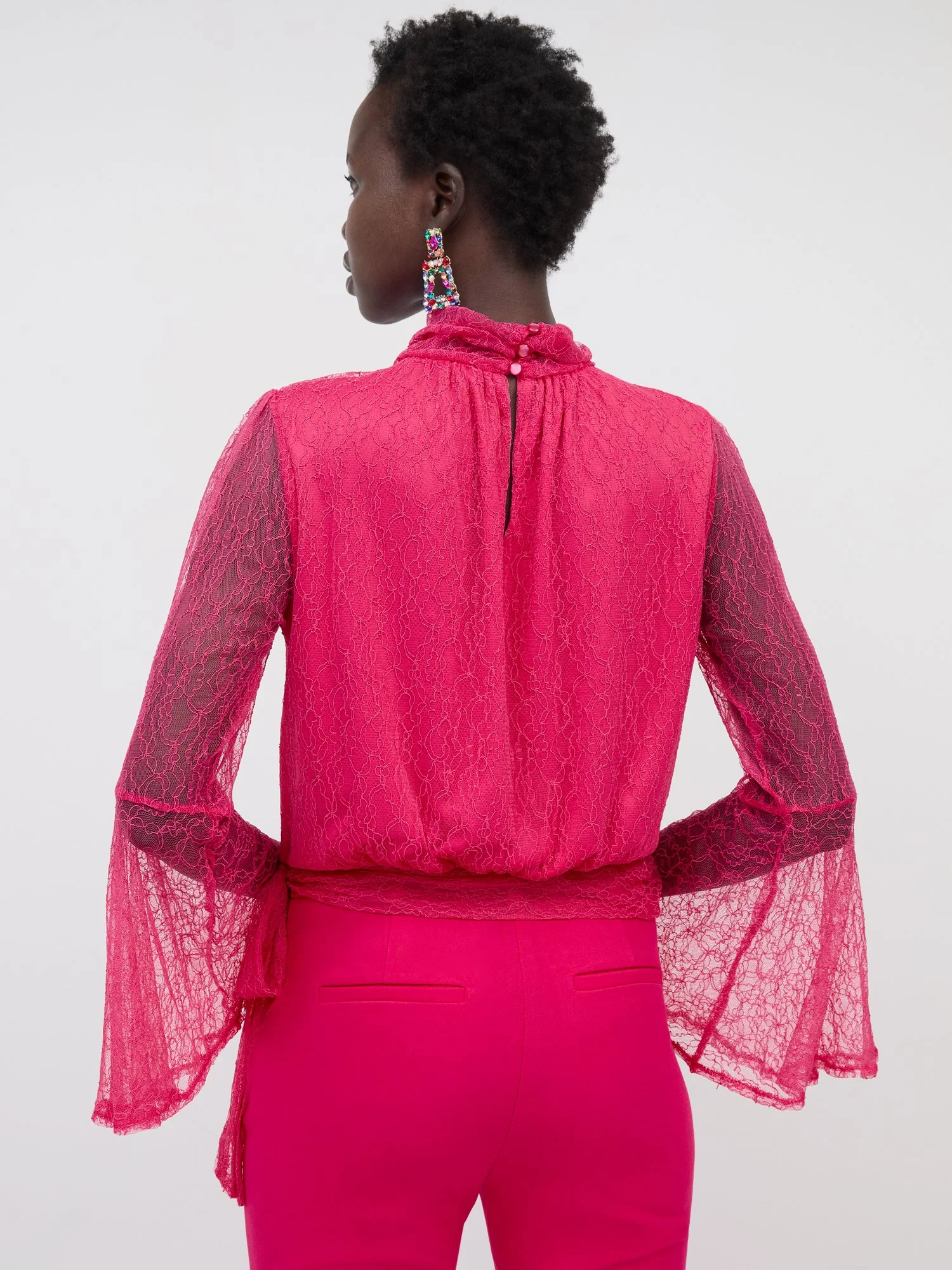 Lace Bell-Sleeve Knit Top - Image 3