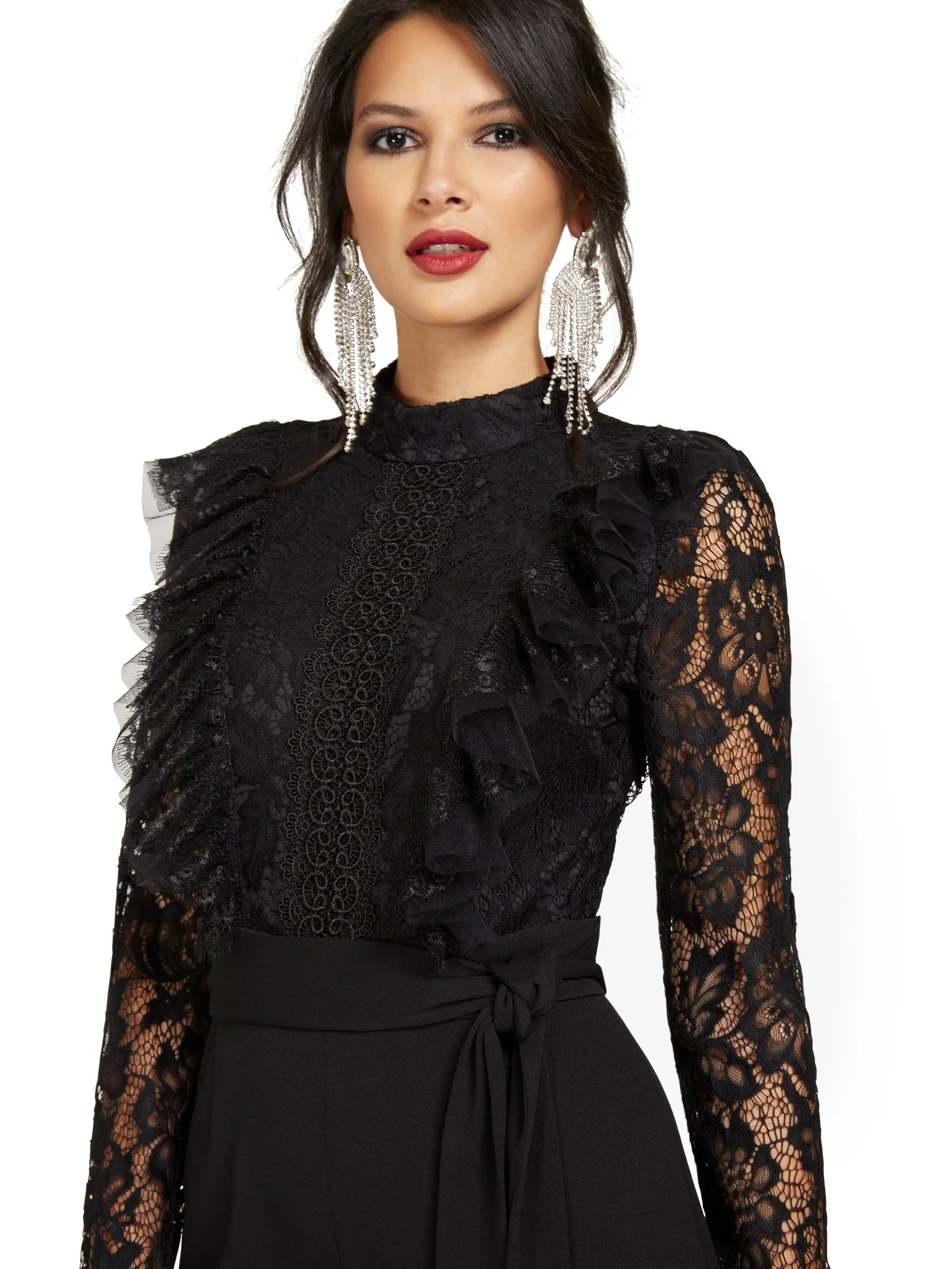 Lace-Detail Ruffle Jumpsuit - Image 4
