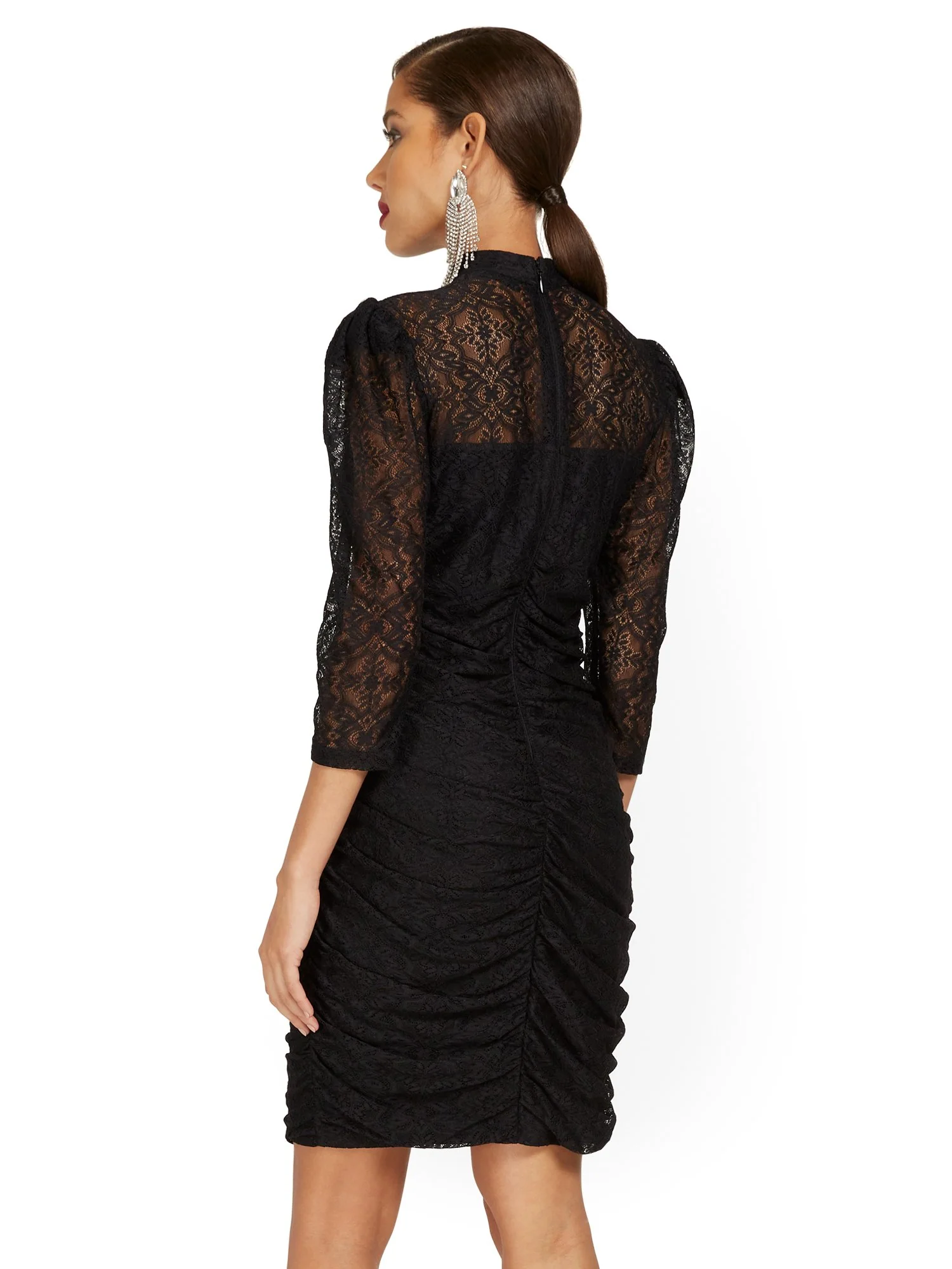 Lace-Illusion Sheath Dress - Image 3