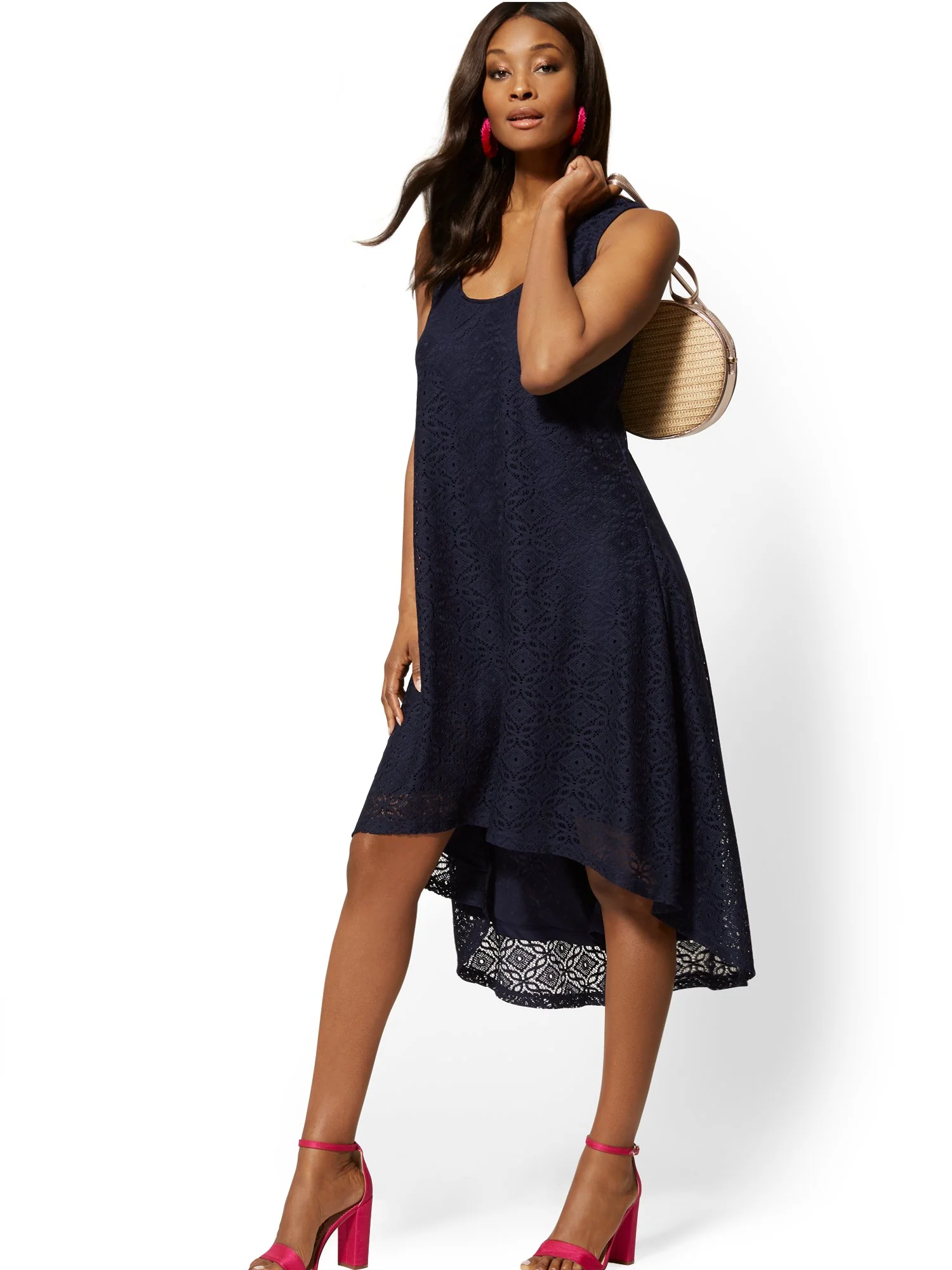 Lace-Overlay Hi-Lo Tank Dress - Image 7