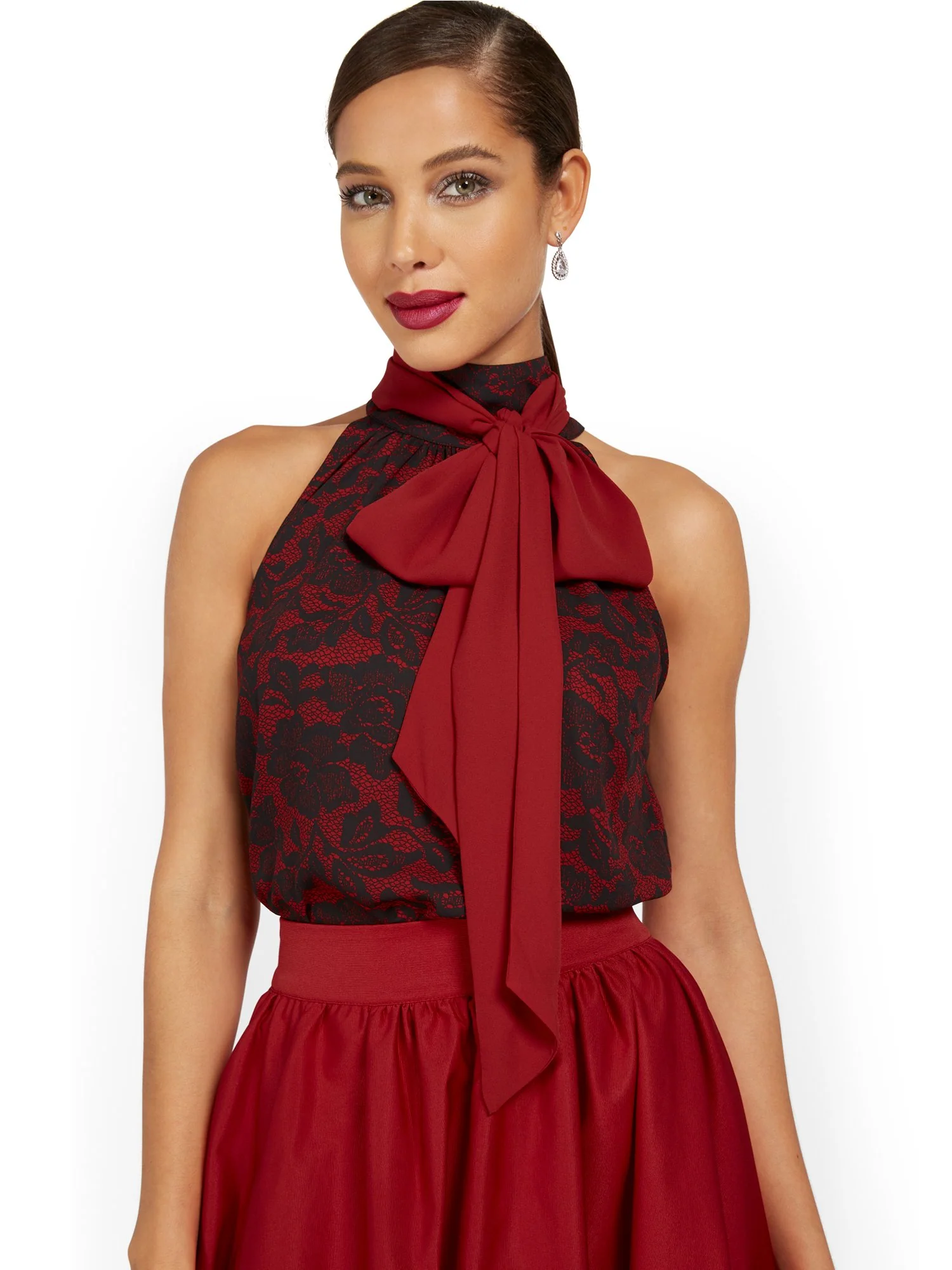Lace Printed Halter Top - Image 5
