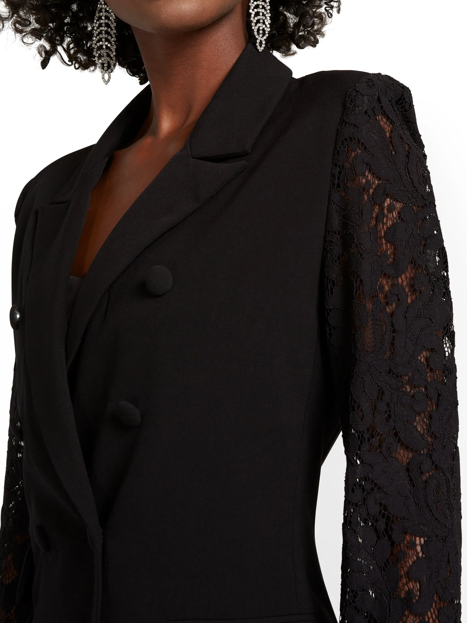 Lace-Sleeve Blazer - Image 4