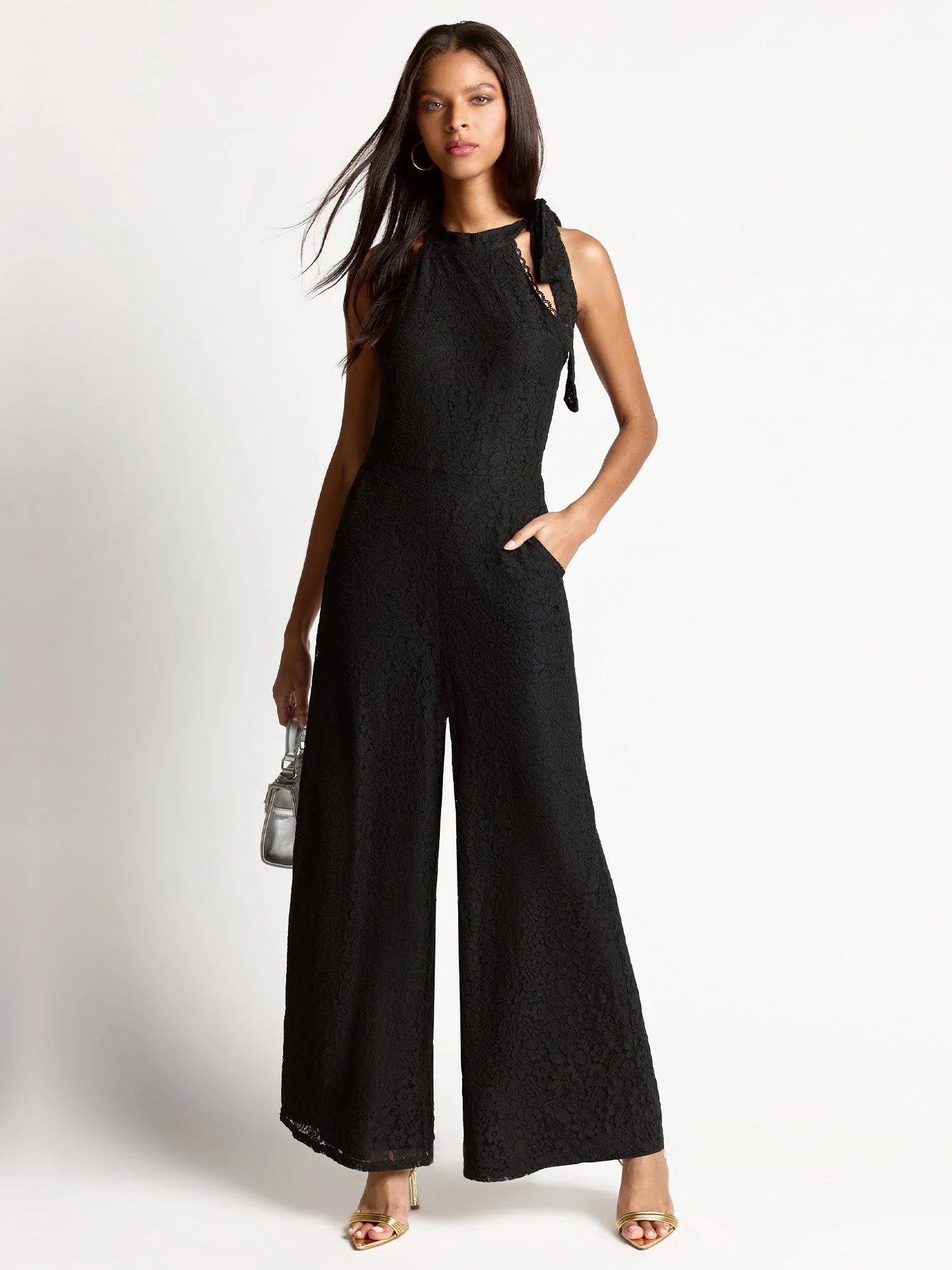 Lace Tie-Shoulder Jumpsuit - Just Me