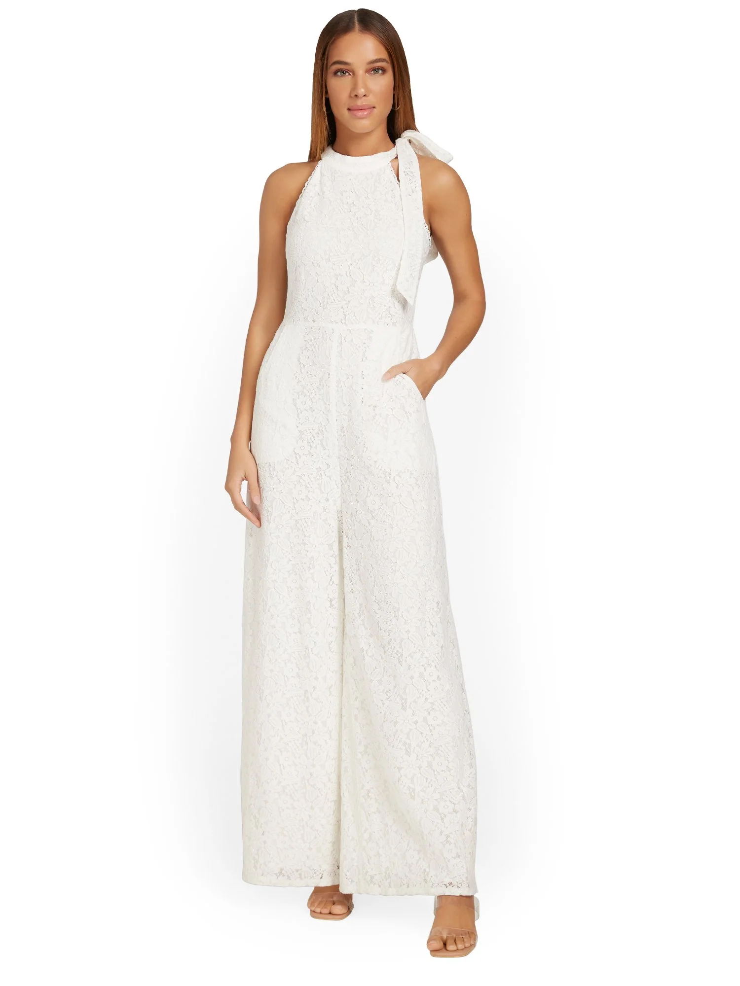 Lace Tie-Shoulder Jumpsuit - Just Me - Image 6