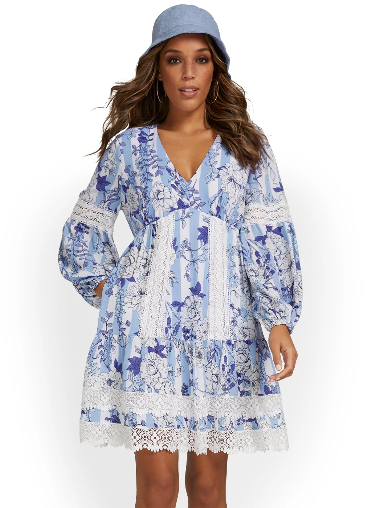Lace-Trim Babydoll Dress - Lily & Cali - Image 2