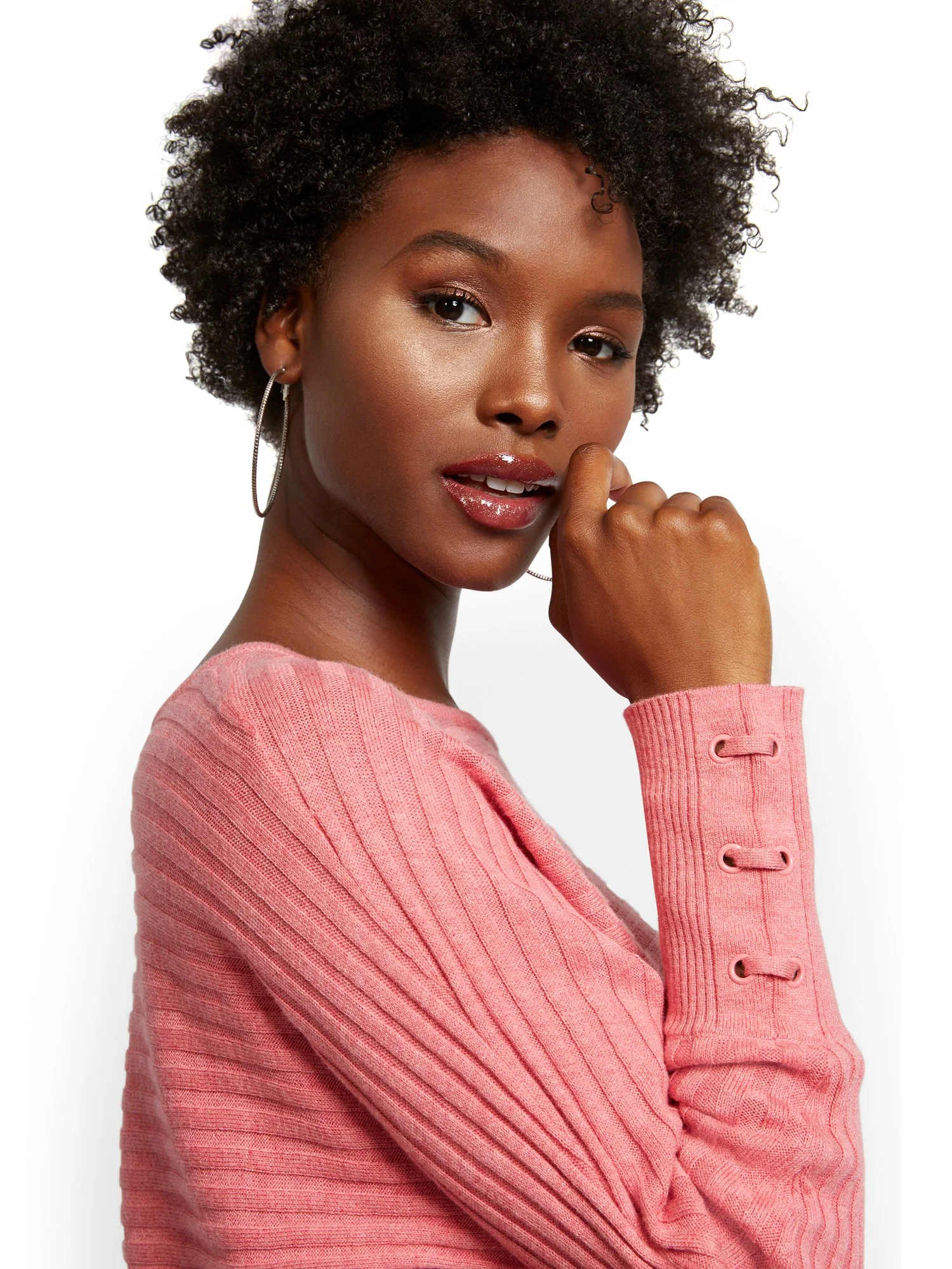 Lace-Up Cuff Dolman Sweater - Image 20
