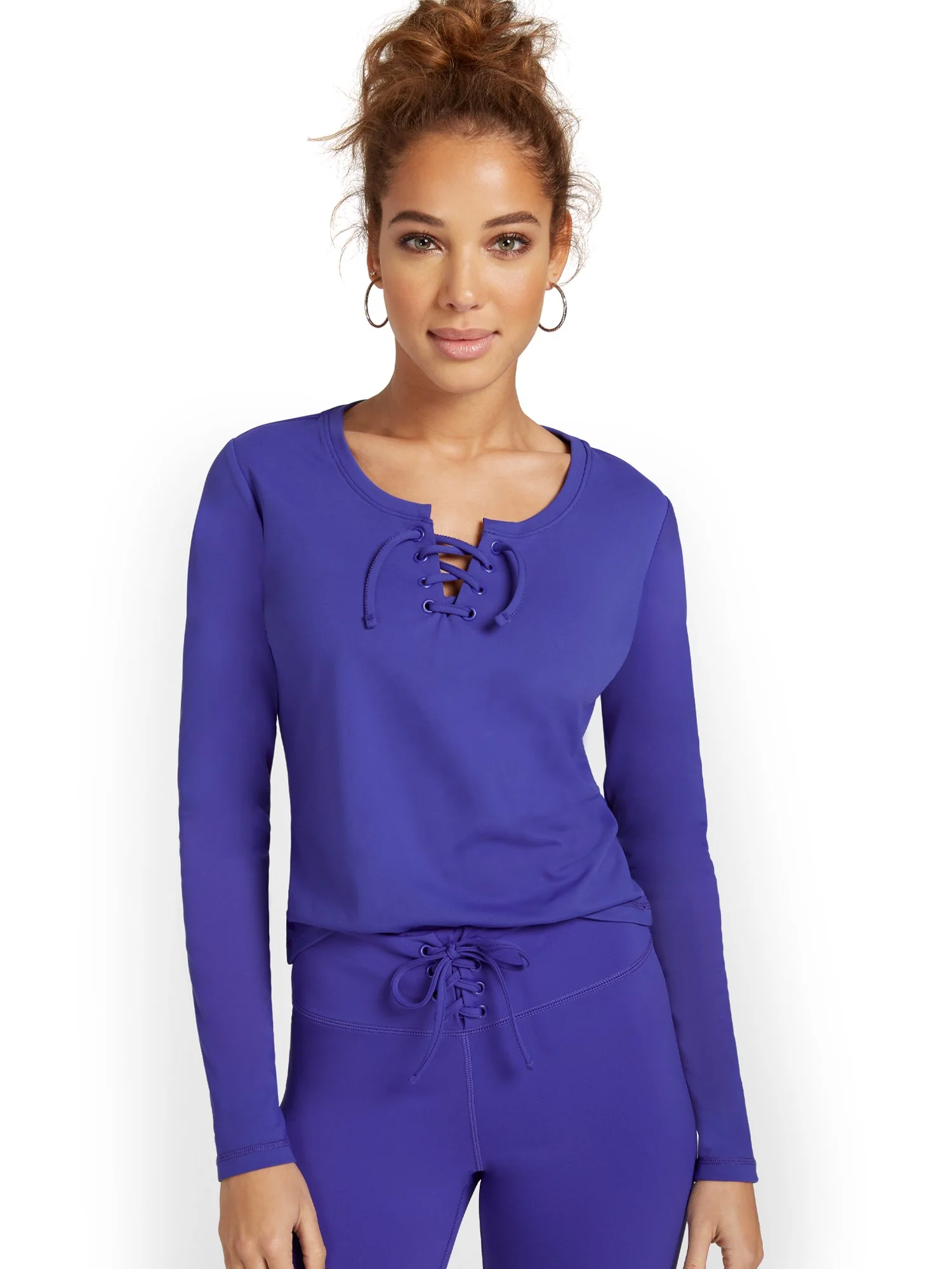 Lace-Up Yoga Top - City Contour - Image 9