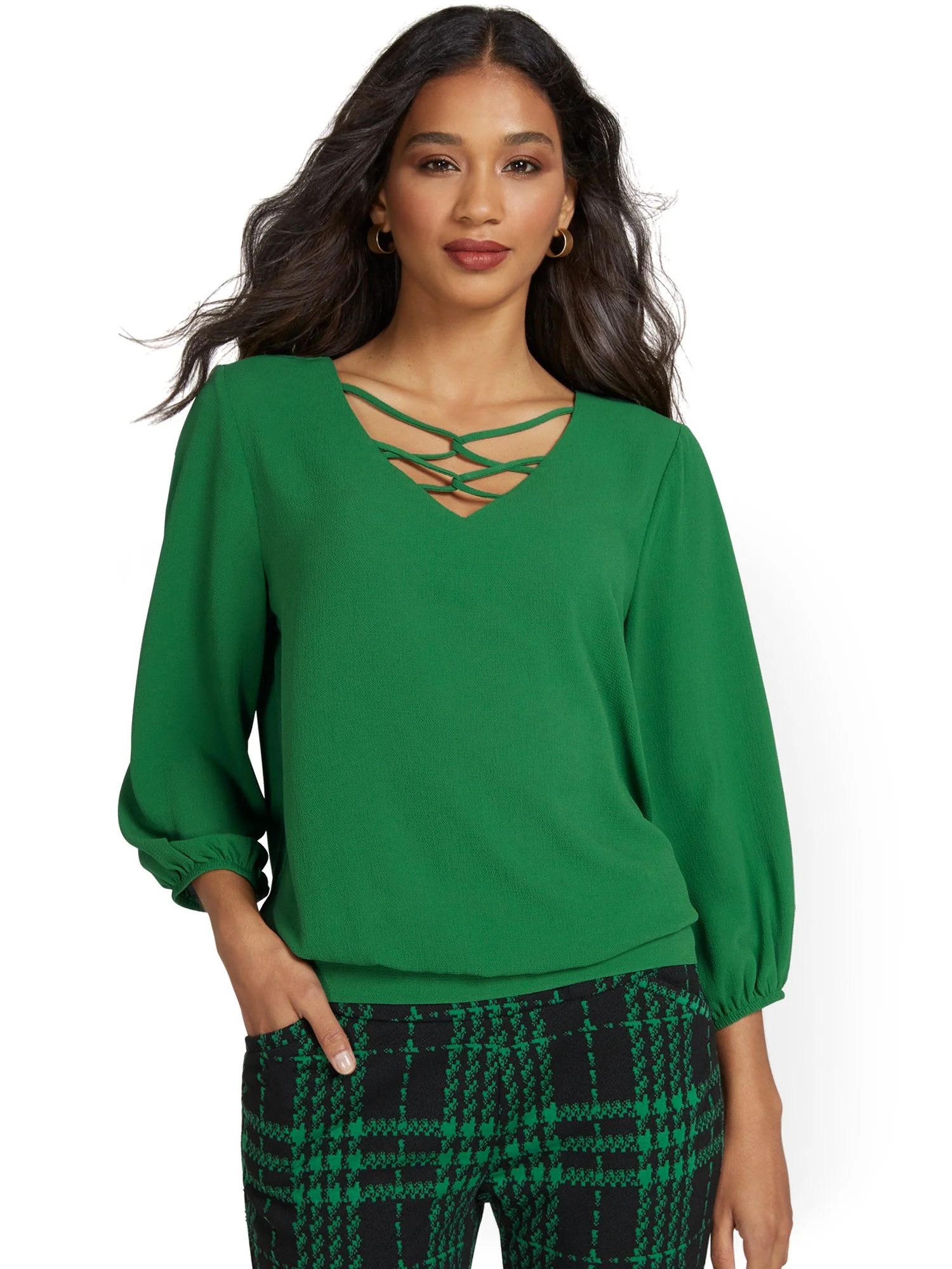Lattice-Front Blouse - Image 8
