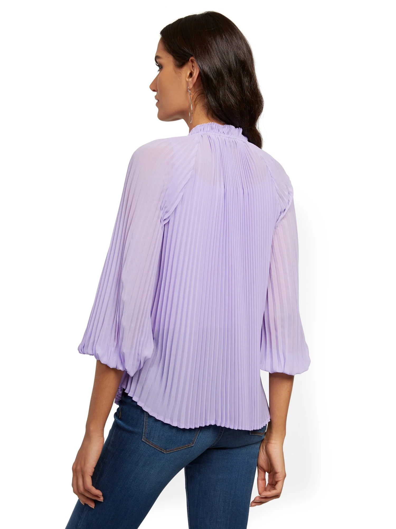 Lavender Pleated Blouse - Image 3